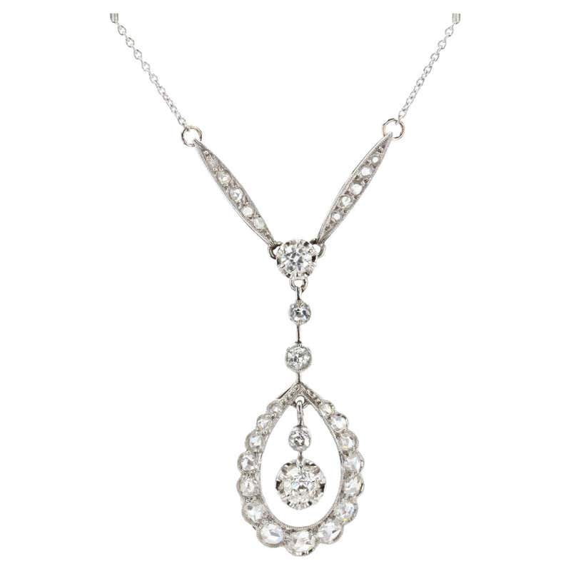 Pearl Diamond Platinum Belle Époque Necklace, circa 1910 For Sale at ...