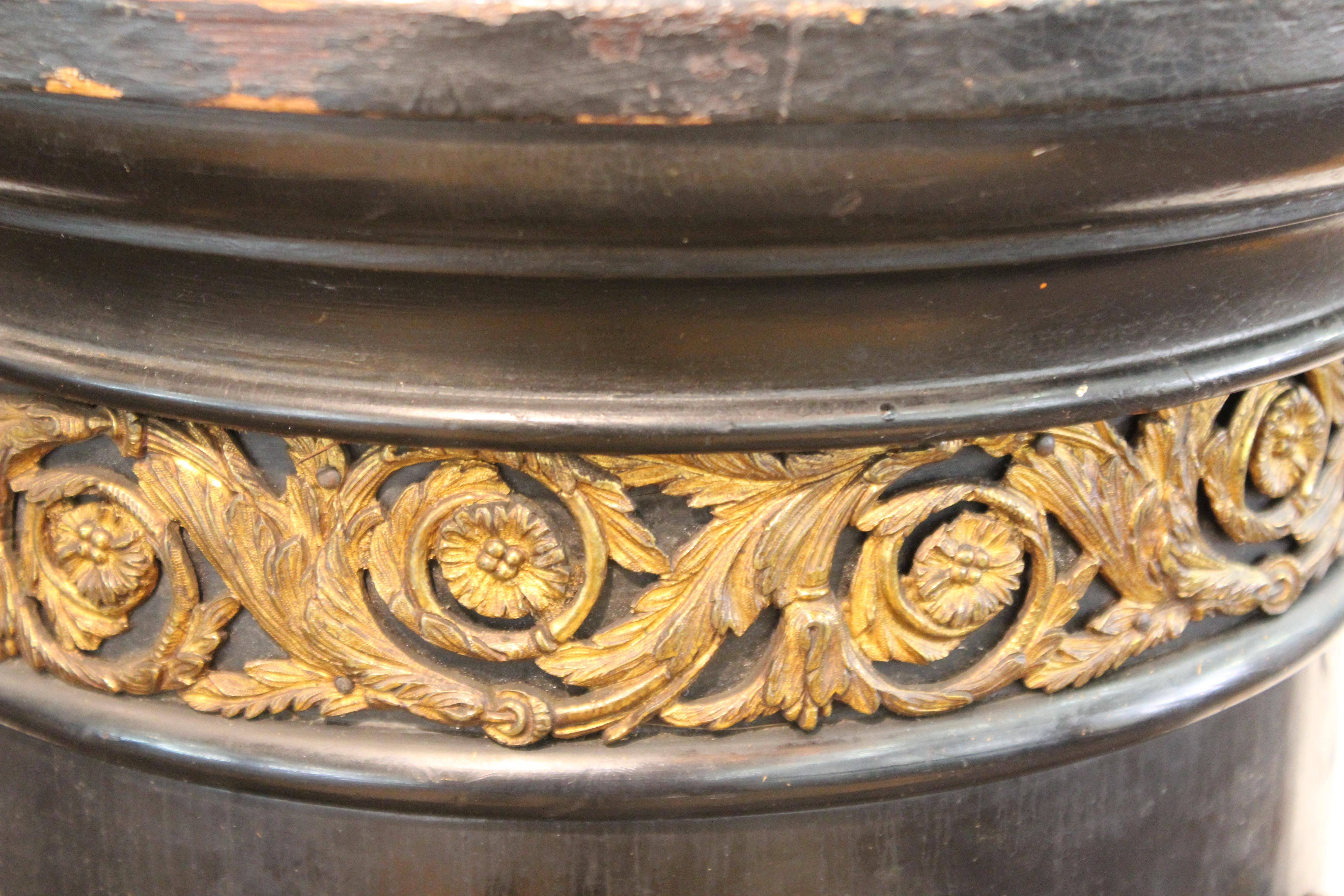 French Belle Époque Ebonized Wood Column Pedestal with Ormolu Detailing 12