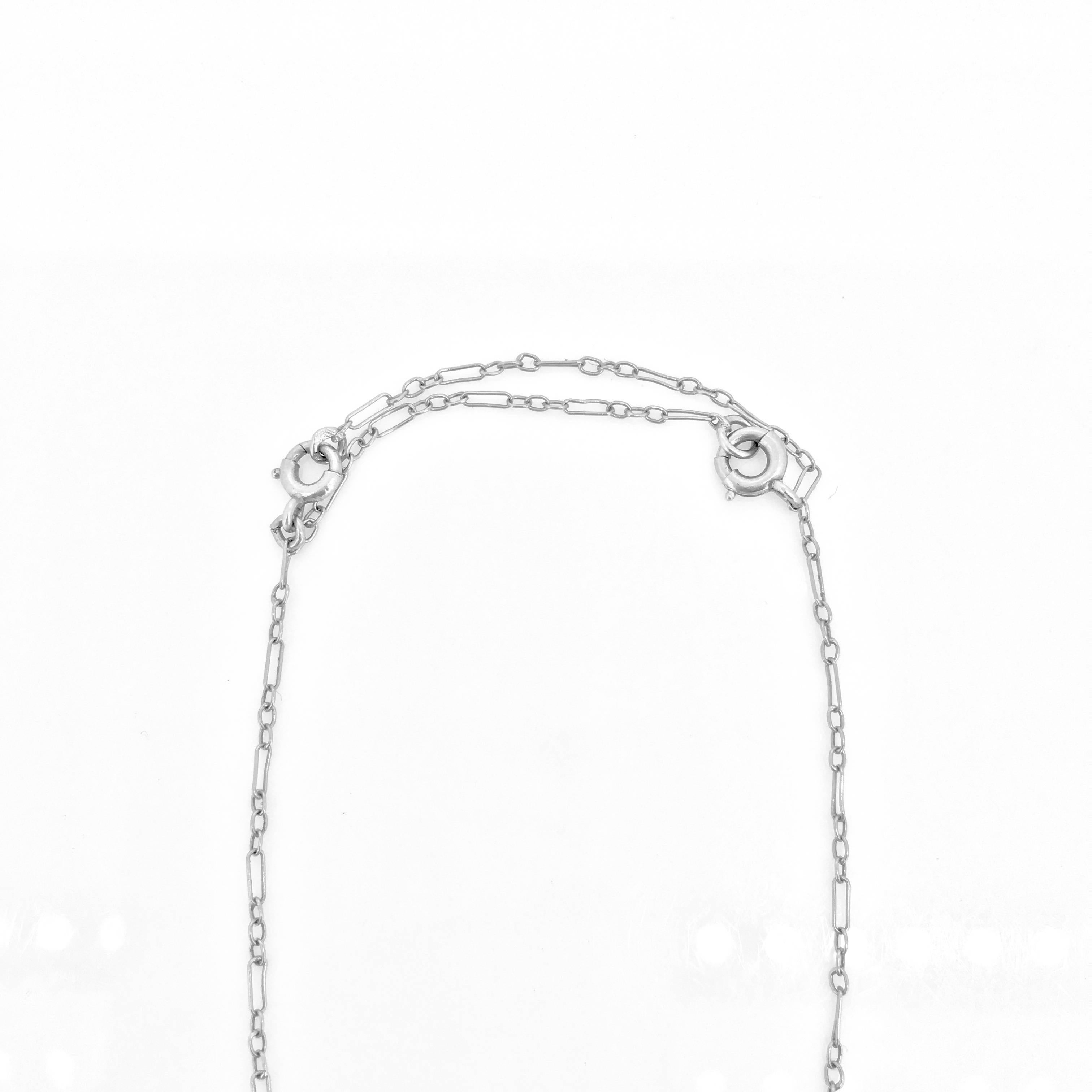 French Belle Époque Edwardian Sapphires and Diamonds Chain Neglige Necklace 1
