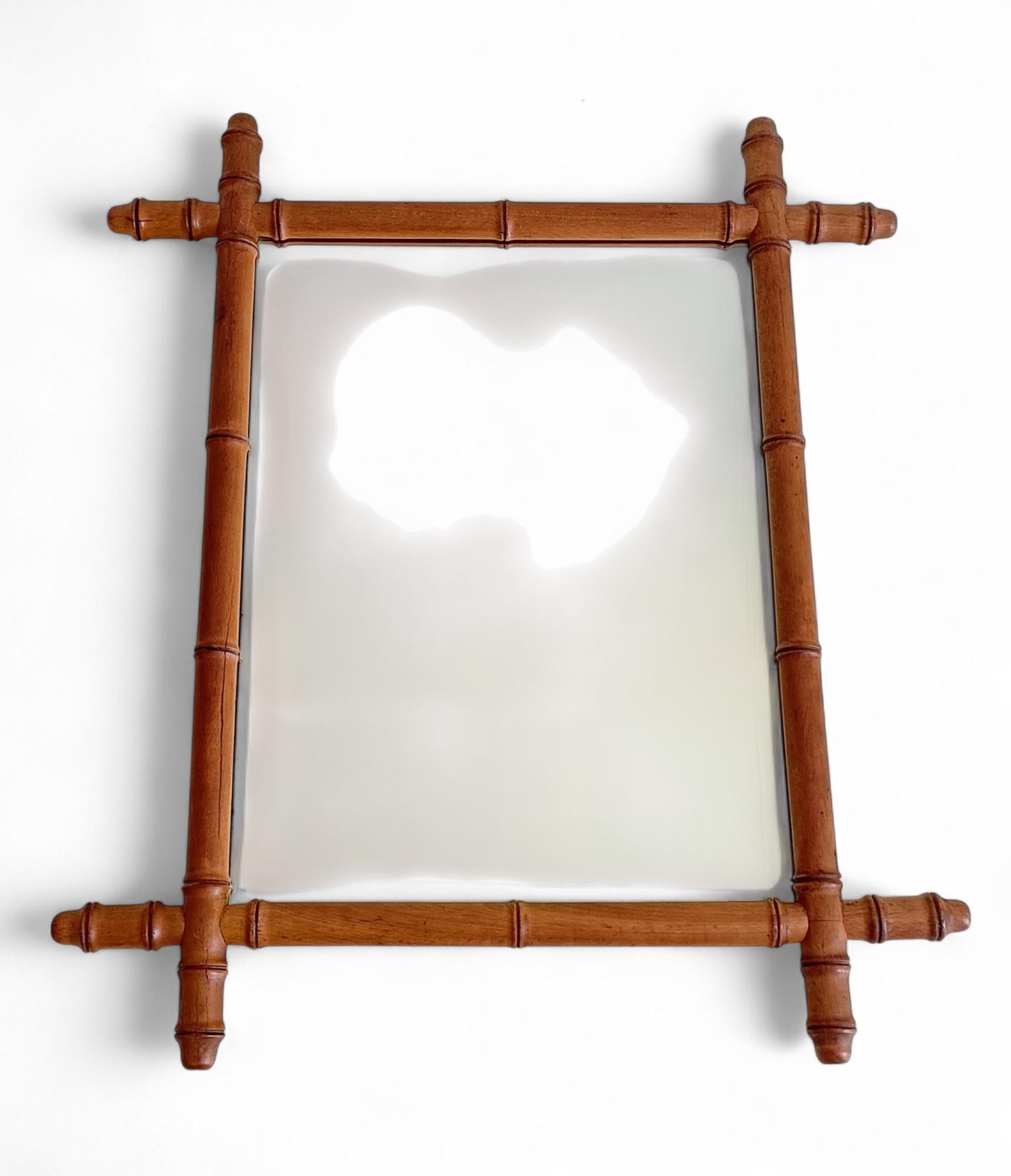 French Belle Epoque Faux Bamboo Mirror, Turn of the 19th-C. en vente 1