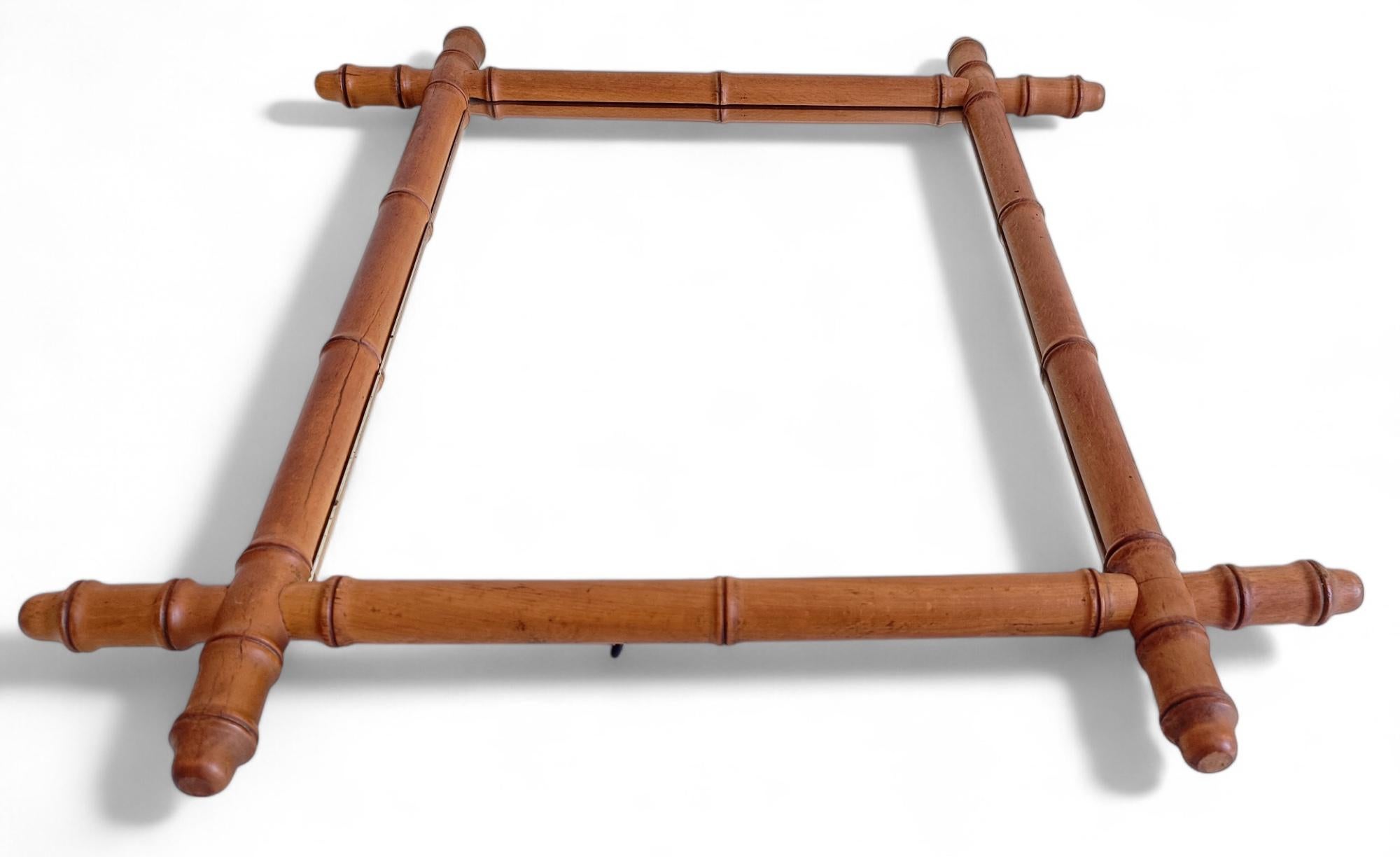 French Belle Epoque Faux Bamboo Mirror, Turn of the 19th-C. en vente 3