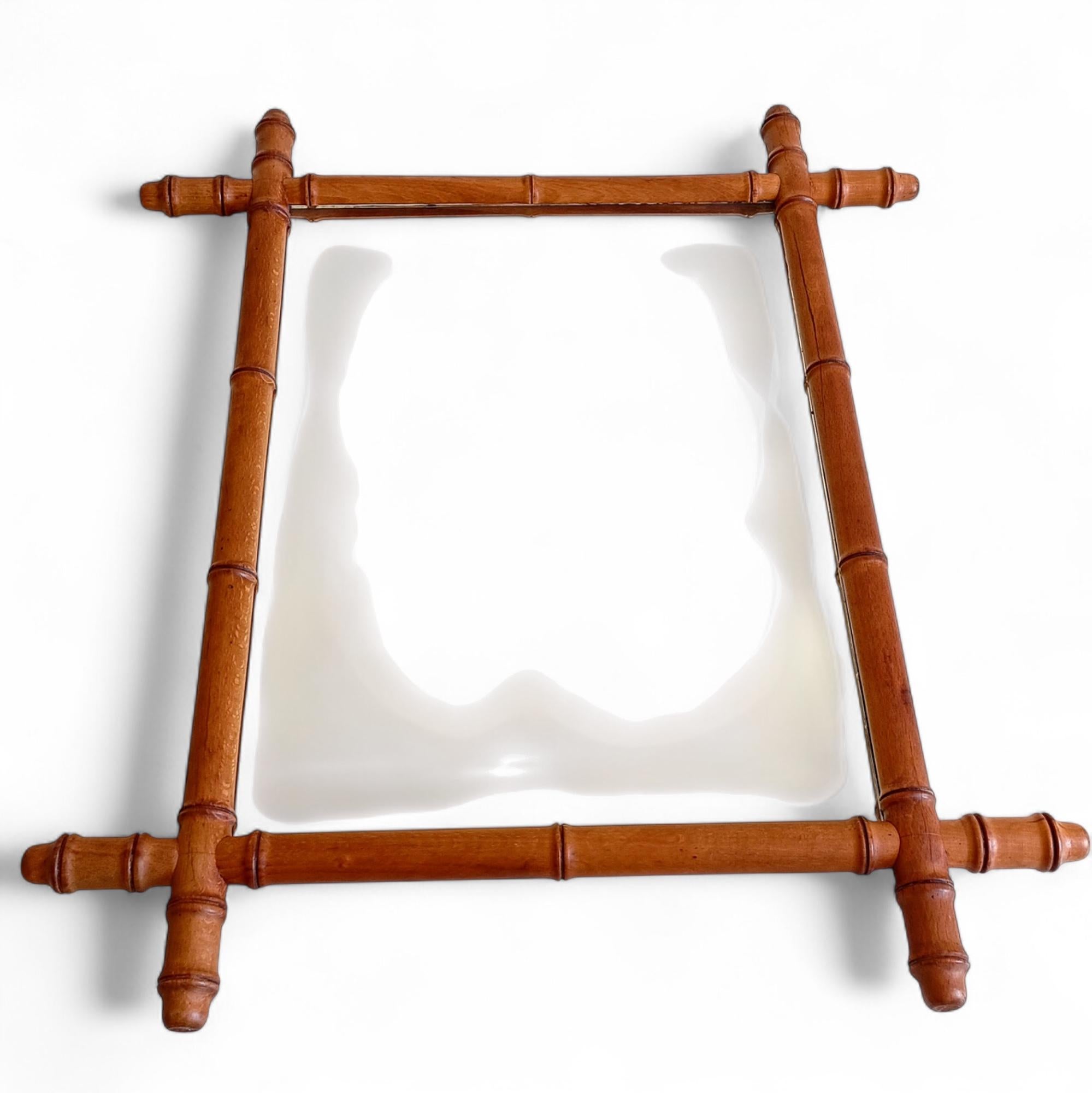French Belle Epoque Faux Bamboo Mirror, Turn of the 19th-C. en vente 8