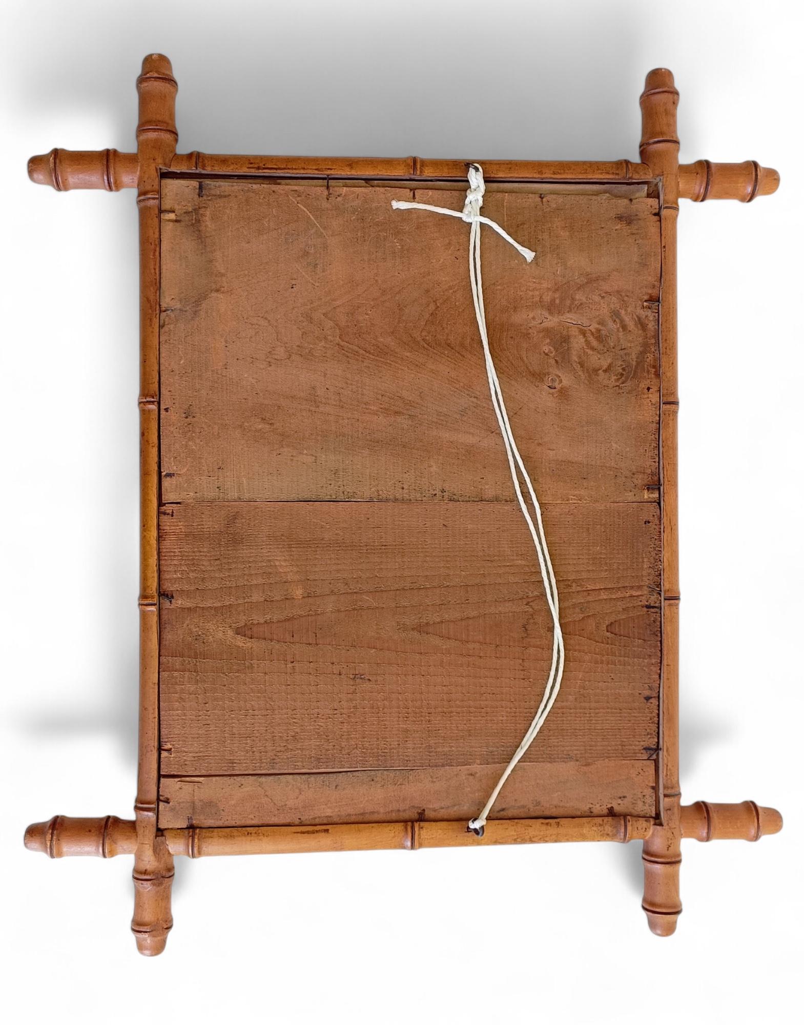 French Belle Epoque Faux Bamboo Mirror, Turn of the 19th-C. en vente 11