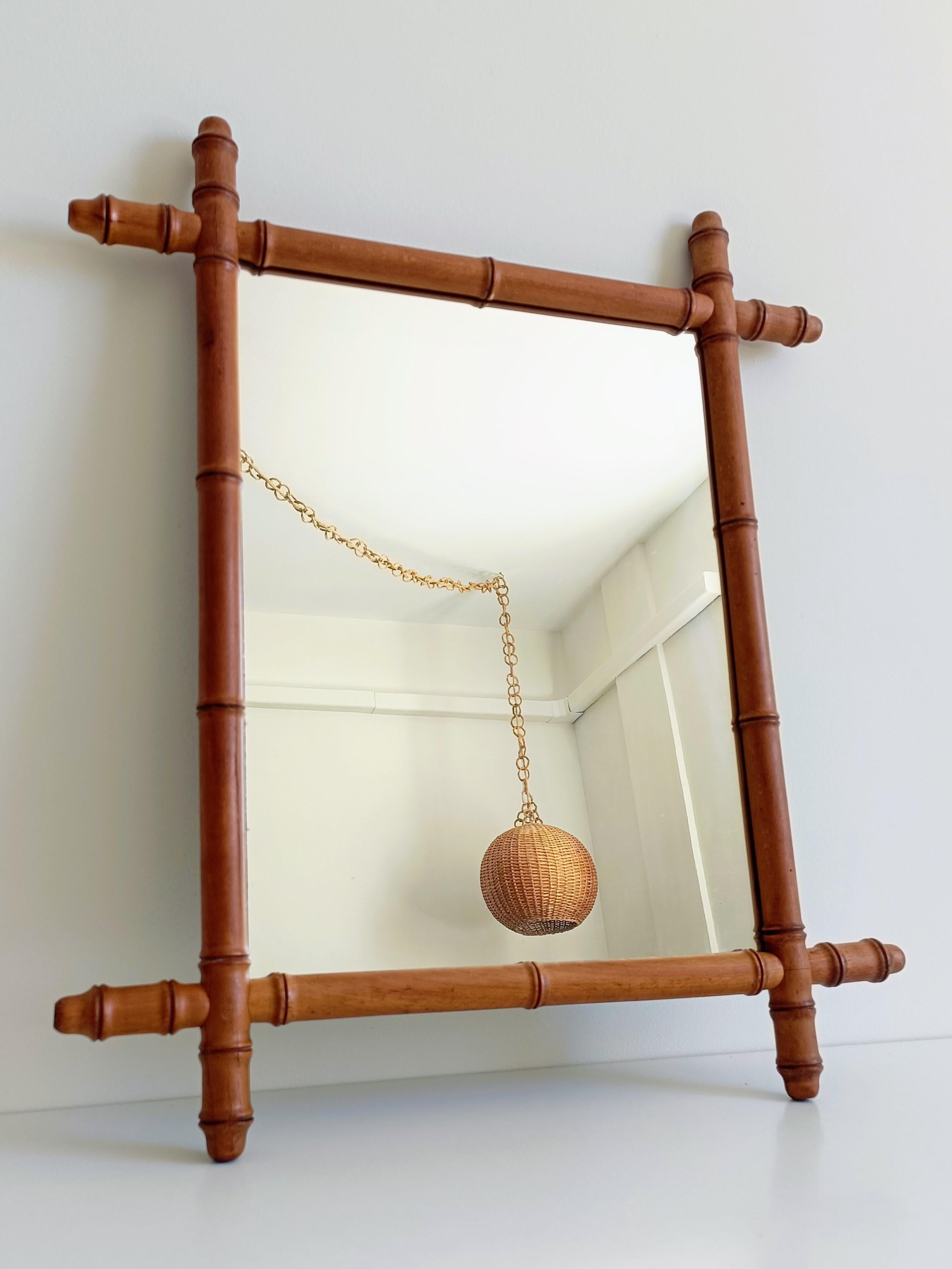 Belle Époque French Belle Epoque Faux Bamboo Mirror, Turn of the 19th-C. en vente