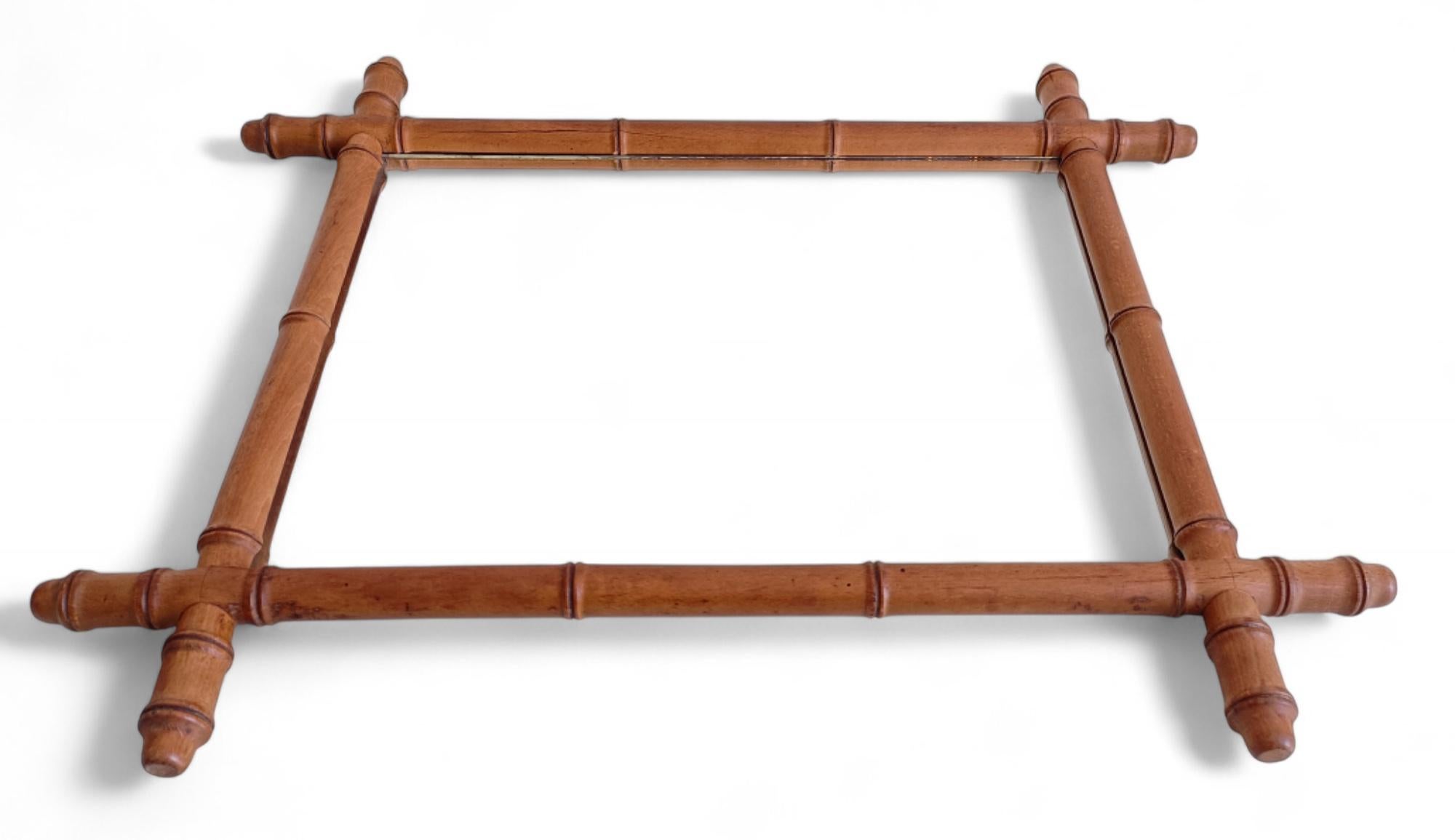 20ième siècle French Belle Epoque Faux Bamboo Mirror, Turn of the 19th-C. en vente
