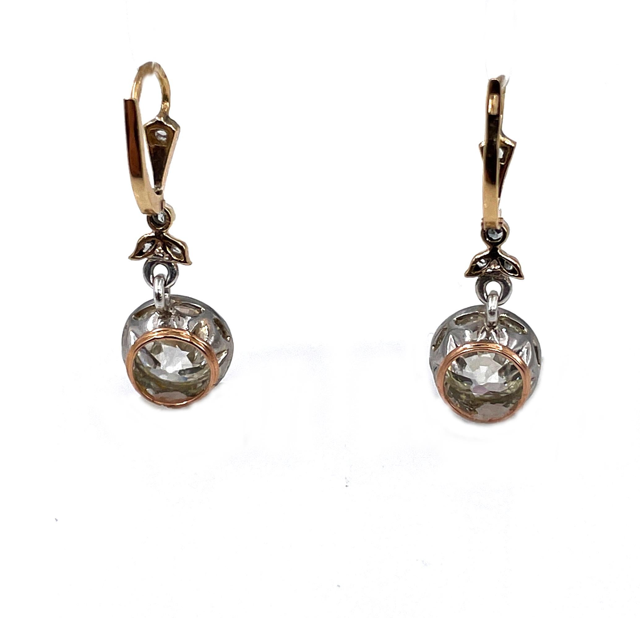 old european cut diamond earrings