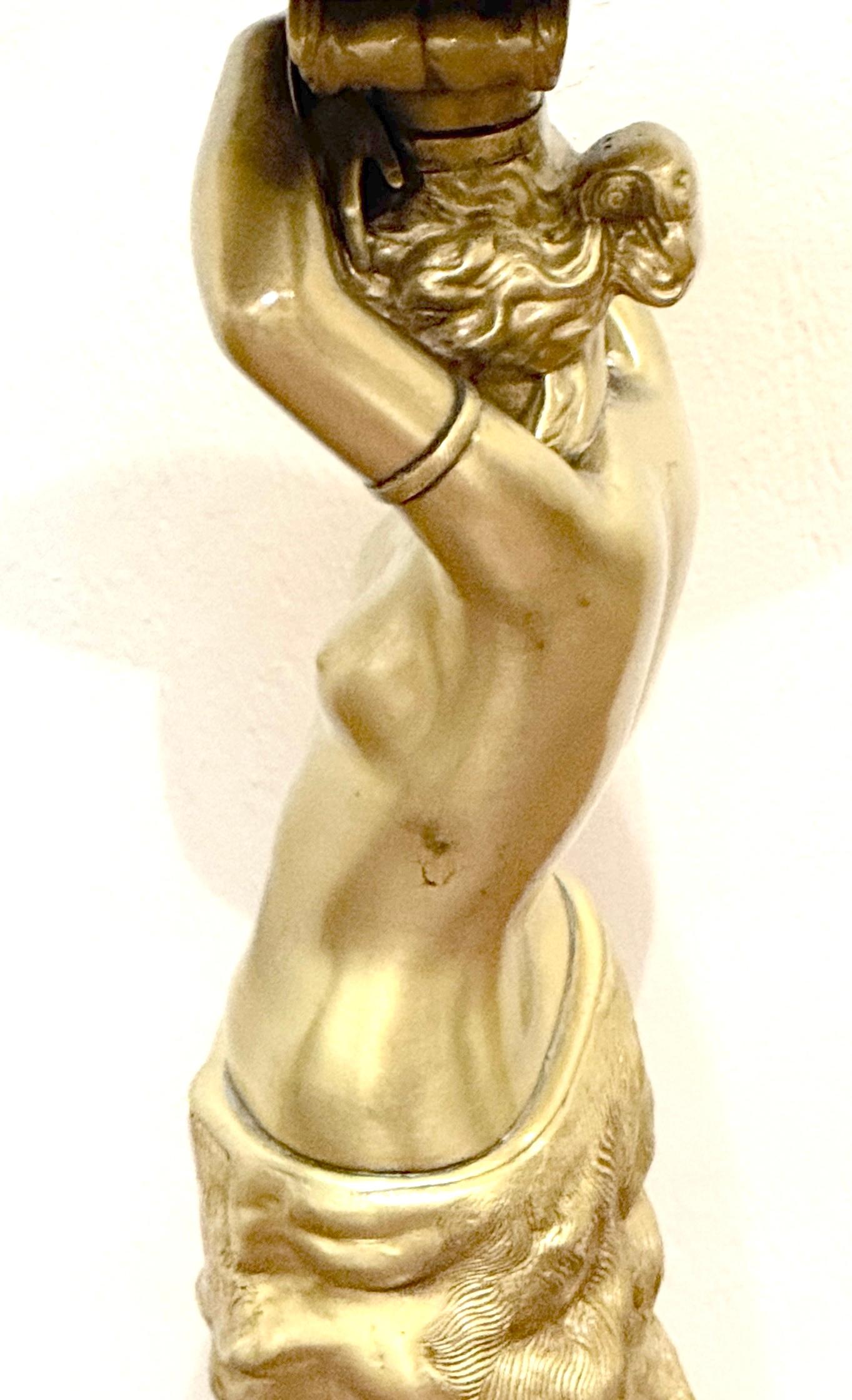 Piedistallo per cariatide della Belle Époque francese in ottone dorato e onice, CIRCA 1900 in vendita 5