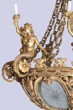 French Belle Époque Gilt Bronze Chandelier, Late 19th Century