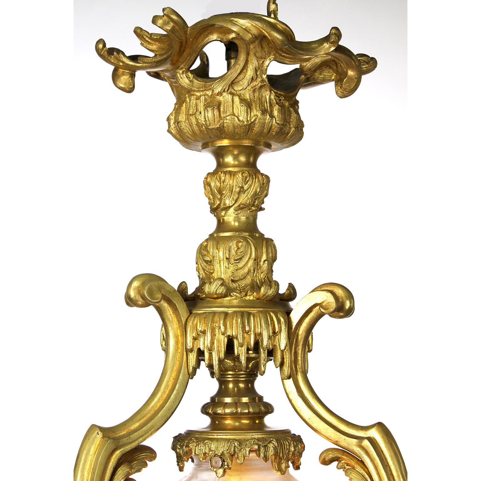 French Belle Époque Gilt Bronze, Patinated Bronze Ten-Light Cherub Chandelier For Sale 5