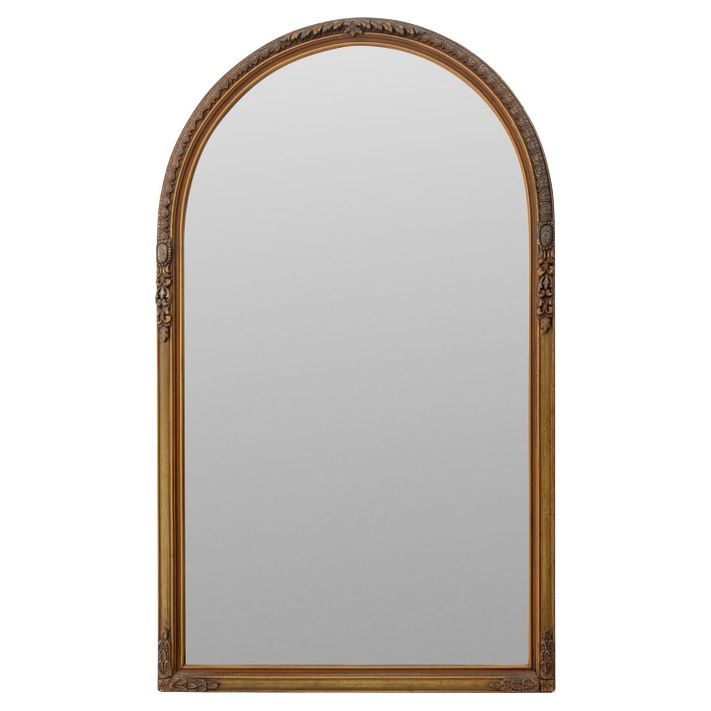 French Belle Epoque Giltwood Arched Mirror For Sale