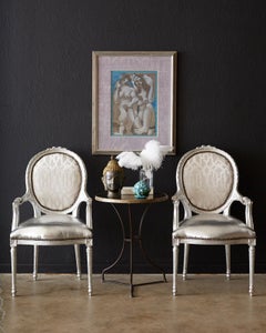 French Belle Époque Iron and Marble Bistro Cafe Table