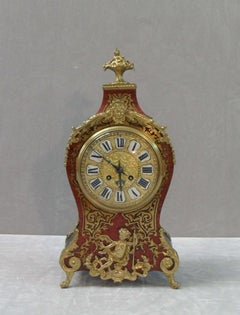 French Belle Époque Louis XV Style Boulle Mantel Clock by Samuel Marti