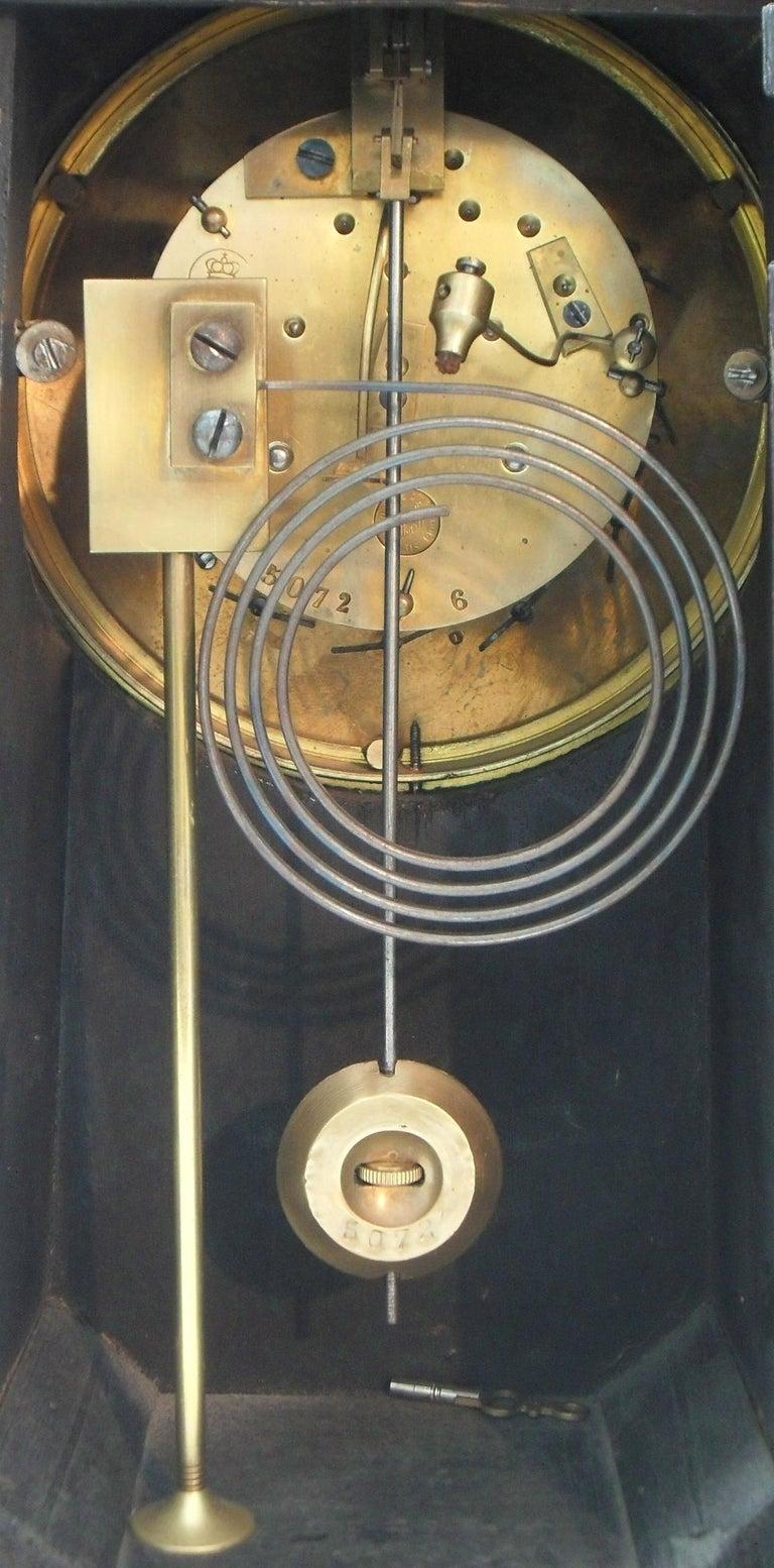 French Belle Époque Louis XV Style Boulle Mantel Clock by Samuel Marti For Sale 2