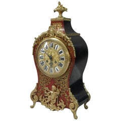 French Belle Époque Louis XV Style Boulle Mantel Clock by Samuel Marti