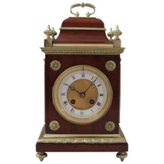 French Belle Epoque Mahogany Mantel Clock with Side Viewing Windows