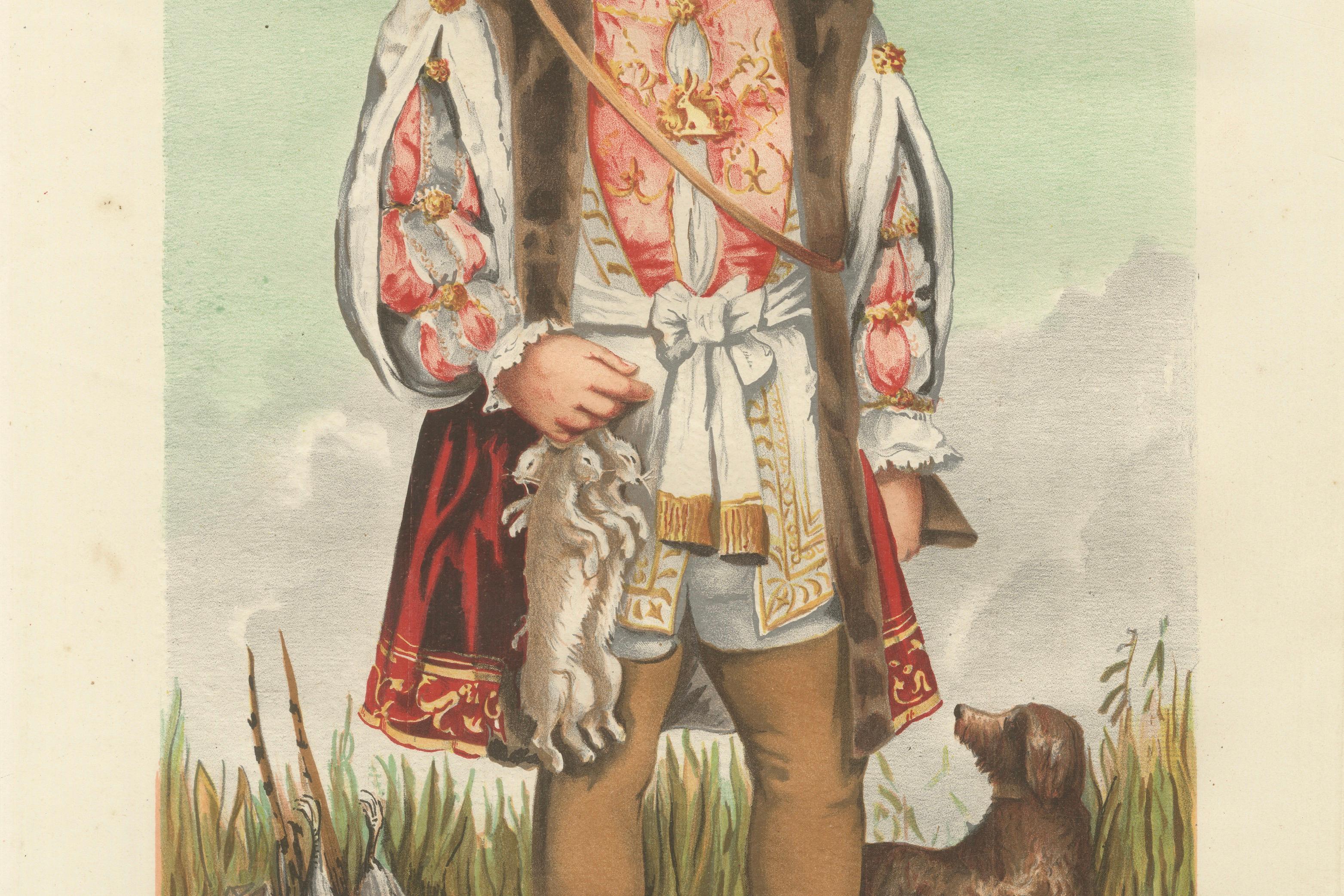 French Belle Époque Opera Caricature, Monsieur Lassalle Chromolithograph, 1884