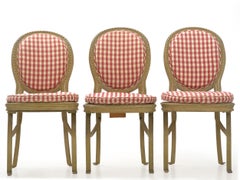 French Belle Époque Painted Theater Seats Dining Chairs, circa 1890, Set of 6