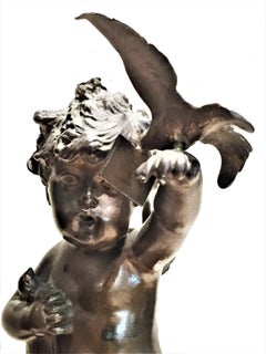 French Belle Époque, Patinated Bronze Desktop Sculptural Paperweight, 19 Century