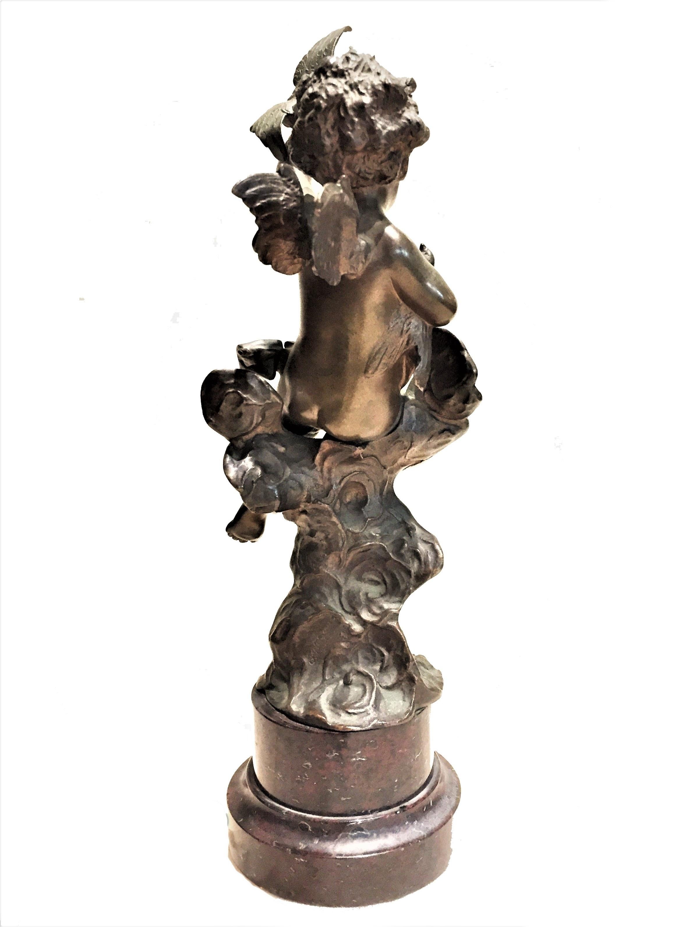 Late 19th Century French Belle Époque, Patinated Bronze Desktop Sculptural Paperweight, 19 Century For Sale