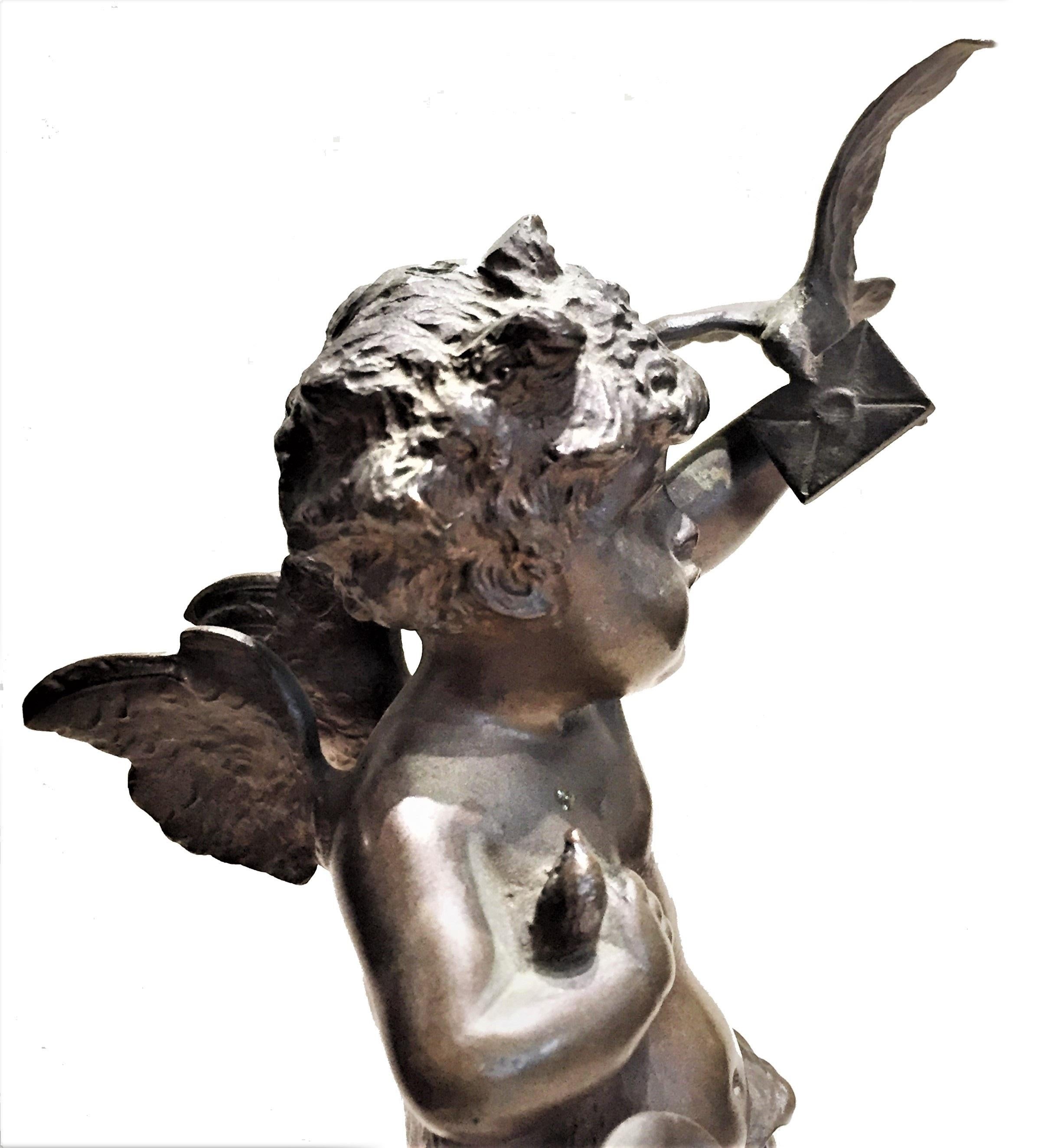 French Belle Époque, Patinated Bronze Desktop Sculptural Paperweight, 19 Century For Sale 2