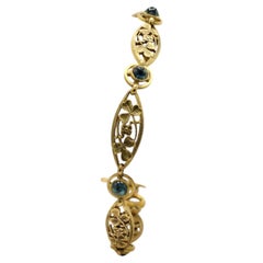 Pulsera francesa de la Belle Époque con zafiros y oro amarillo de 18 quilates