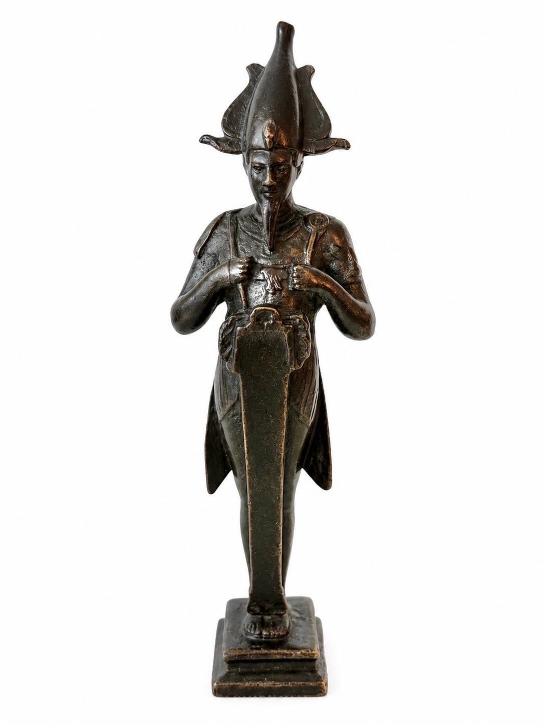 Osiris Bronzestatuette, Französische Schule 1900, Egyptomania Grand Tour Desktop