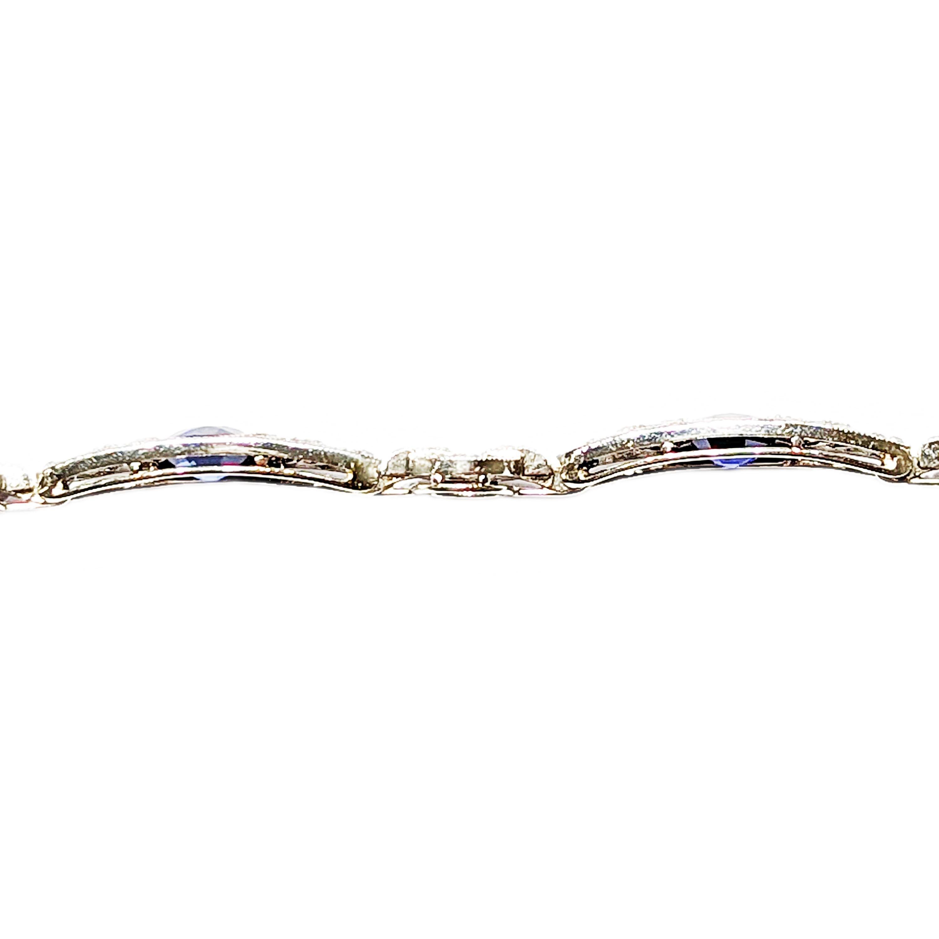 French Belle Époque Thibault & Jolivot Sapphire Diamond and Platinum Bracelet For Sale 7