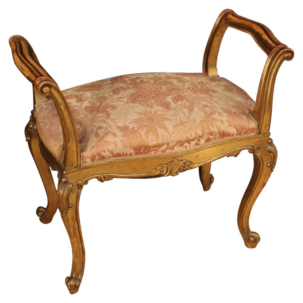 French Bench in Gilded Wood, 20th Century For Sale