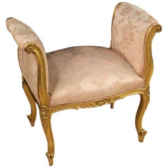 French Bench in Gilded Wood, 20th Century