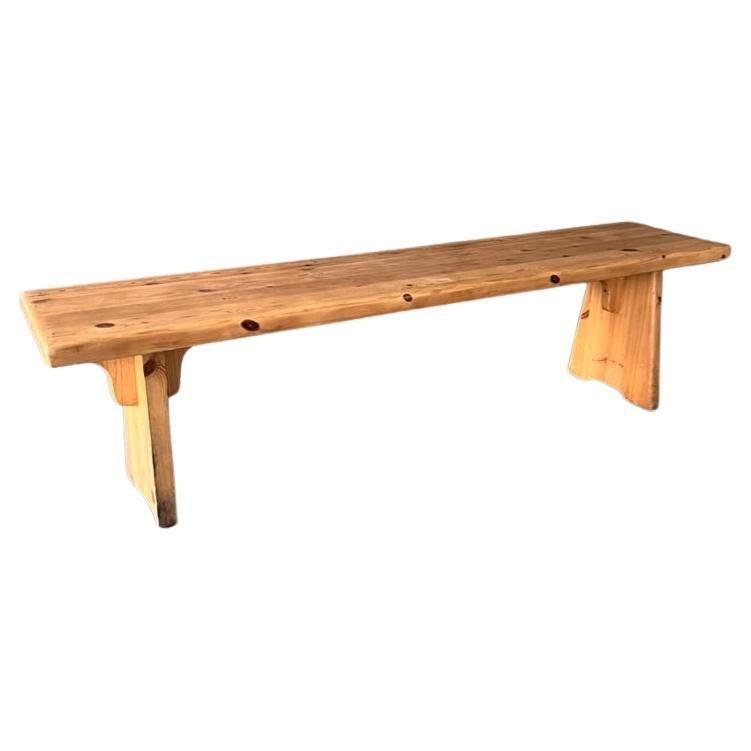 French Bench in Pine, Perriand Spirit, 1970's For Sale