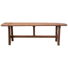 French Bench Wood Bench Oak and Pine, circa 1920