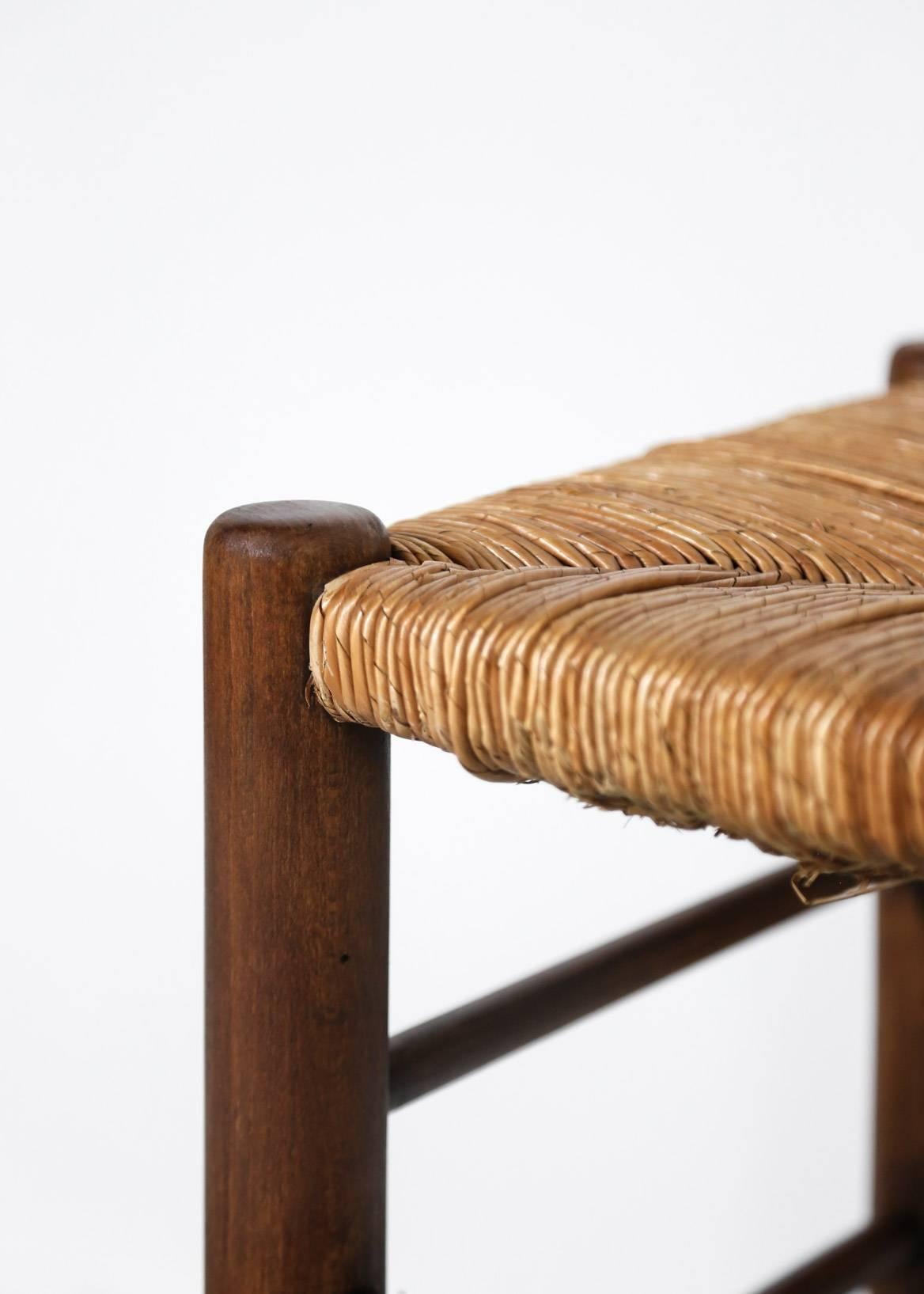 French Bench, Woven Rush Seat, 1950 9