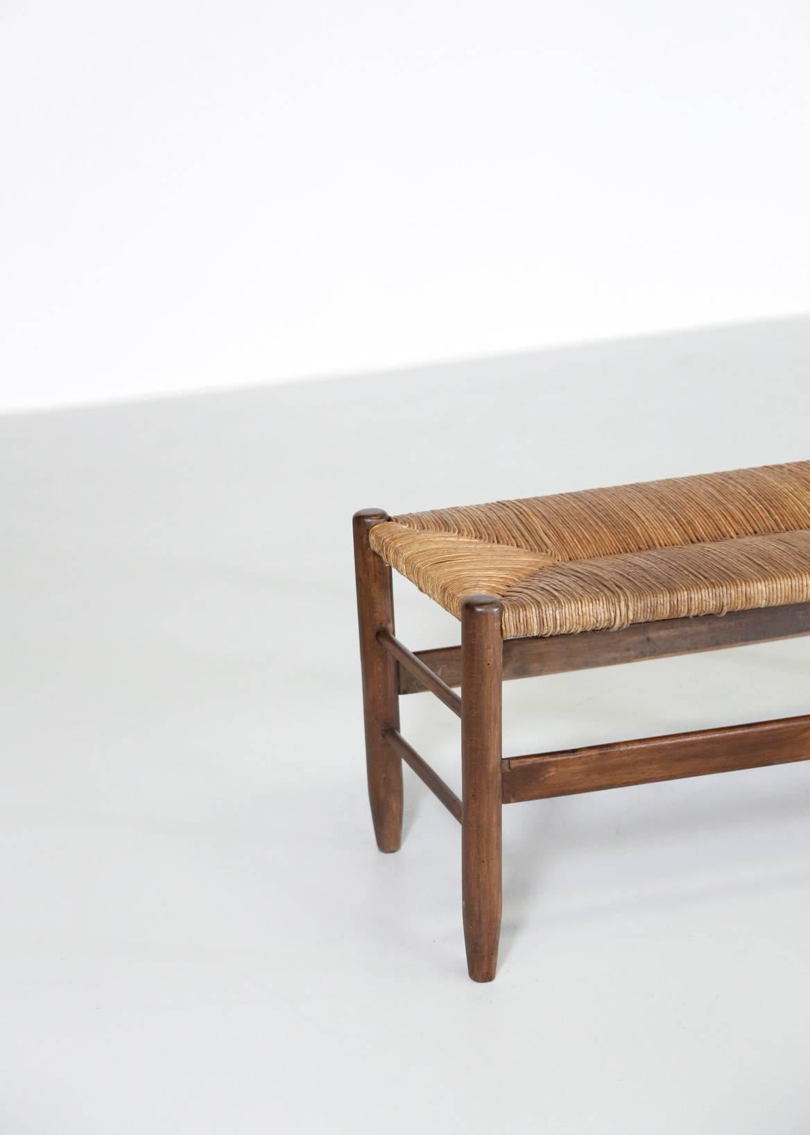French Bench, Woven Rush Seat, 1950 2