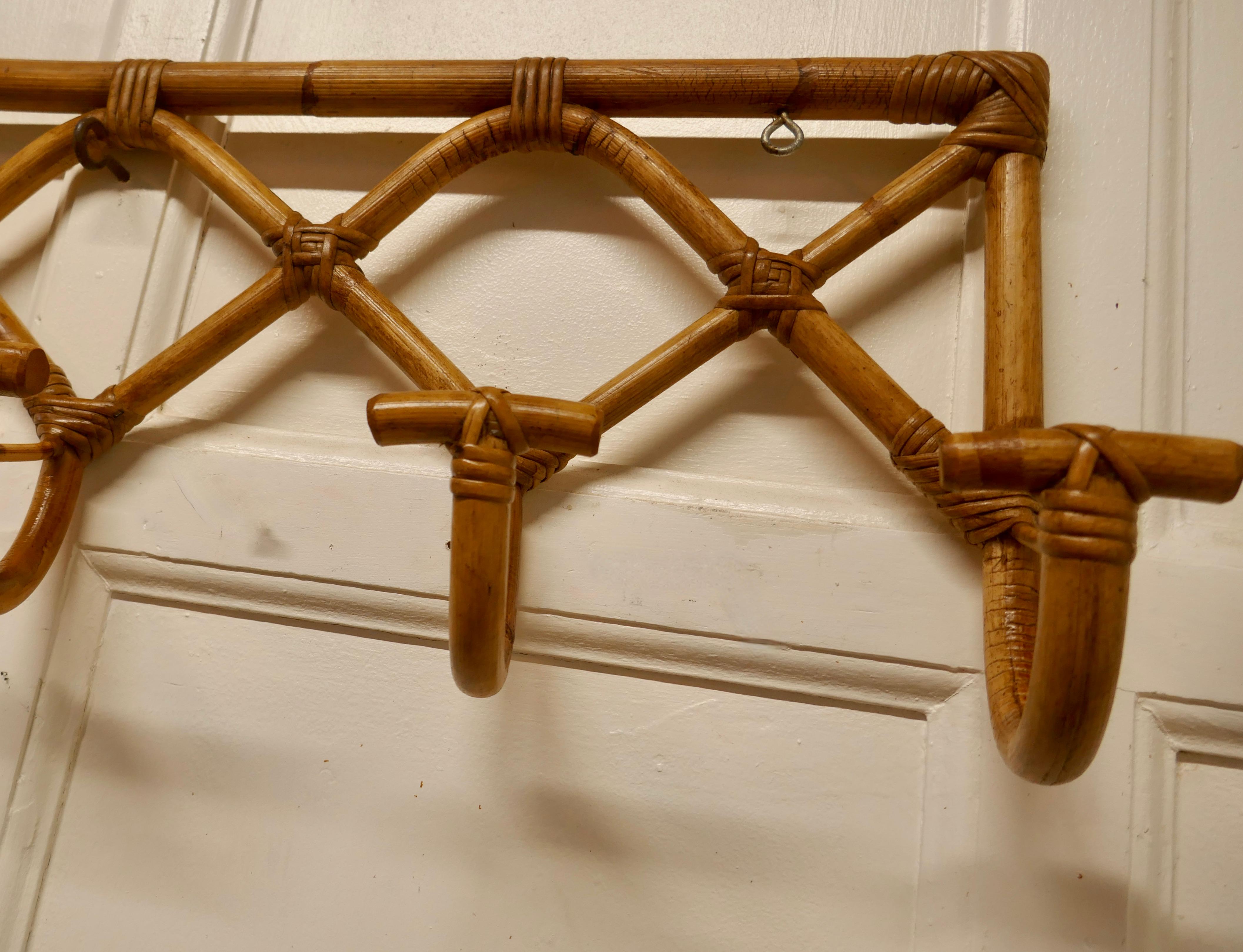 20th Century French Bent Bamboo Hat and Coat Rack