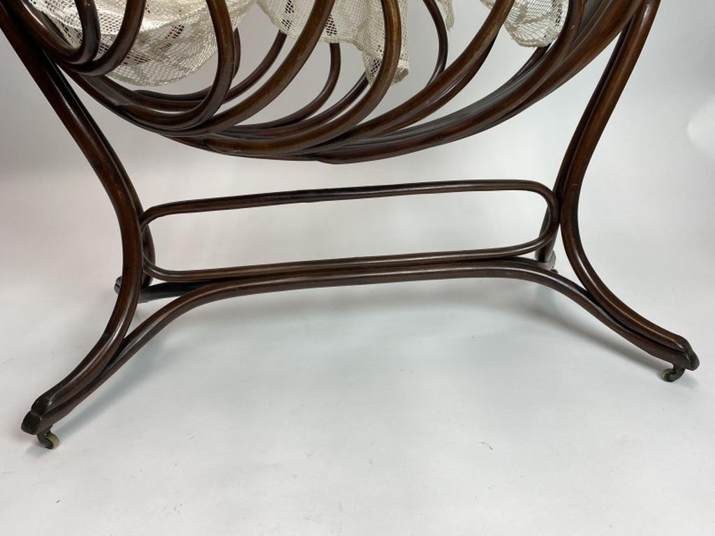 Vienna Secession French Bentwood Cradle by Thonet For Sale