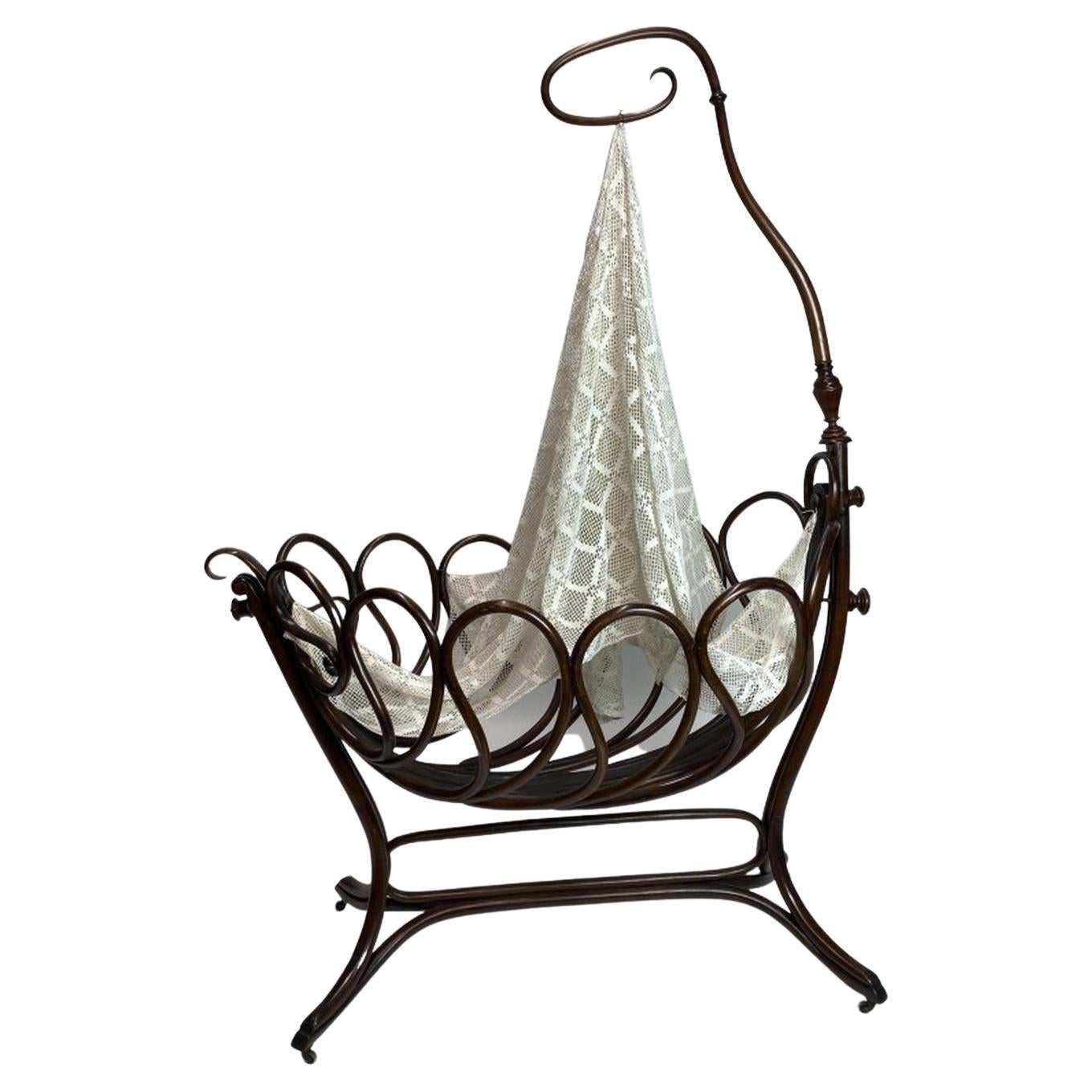 French Bentwood Cradle by Thonet