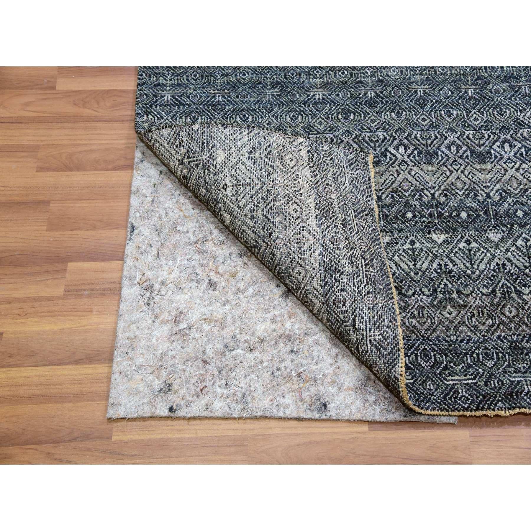 Annodato a mano French Beret Gray All Wool Tone On Tone Hand Knots Rugs 8'0