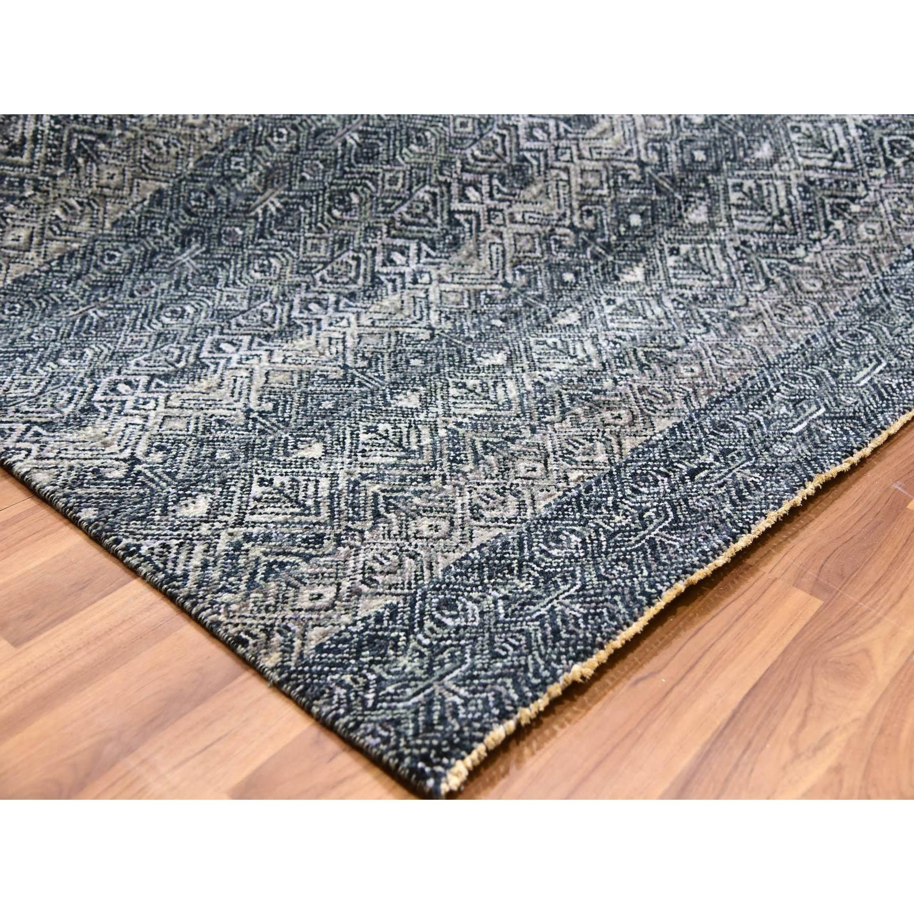 XXI secolo e contemporaneo French Beret Gray All Wool Tone On Tone Hand Knots Rugs 8'0