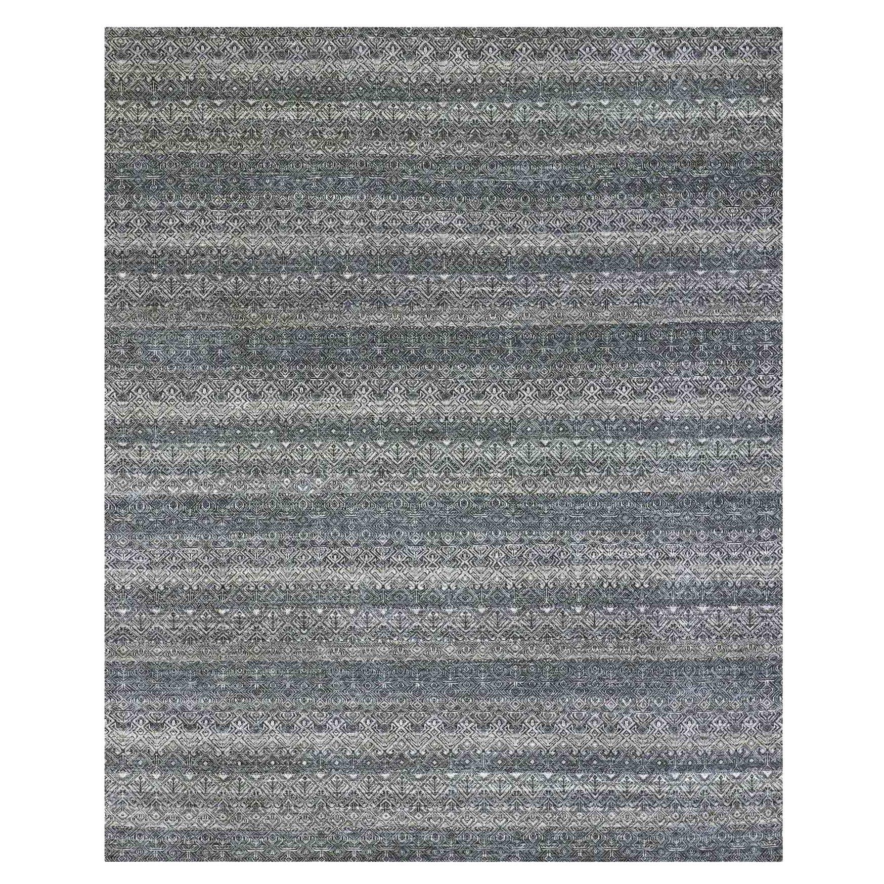French Beret Gray All Wool Tone On Tone Hand Knots Rugs 8'0" x 9'11" in vendita