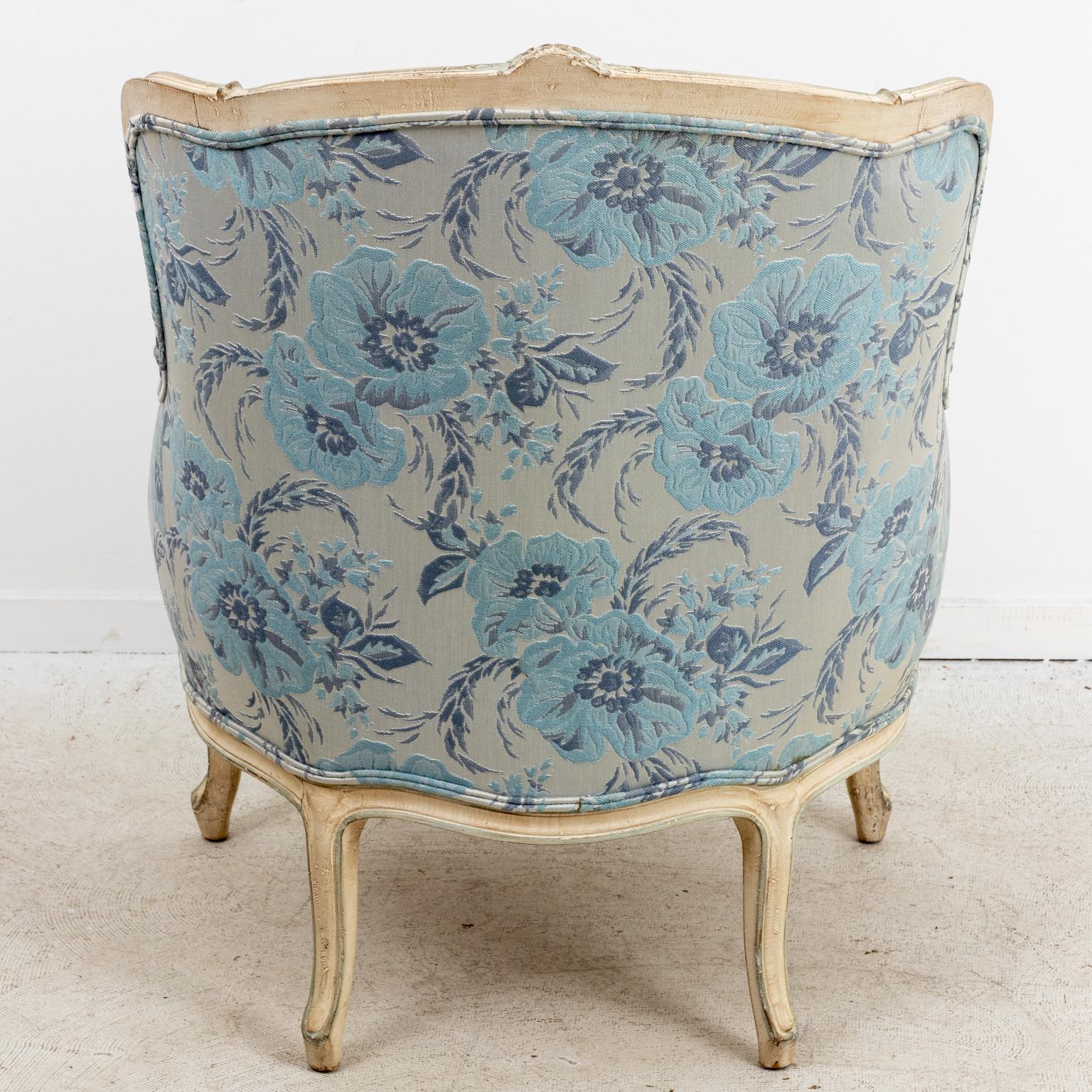 French Bergère Armchair and Ottoman 6