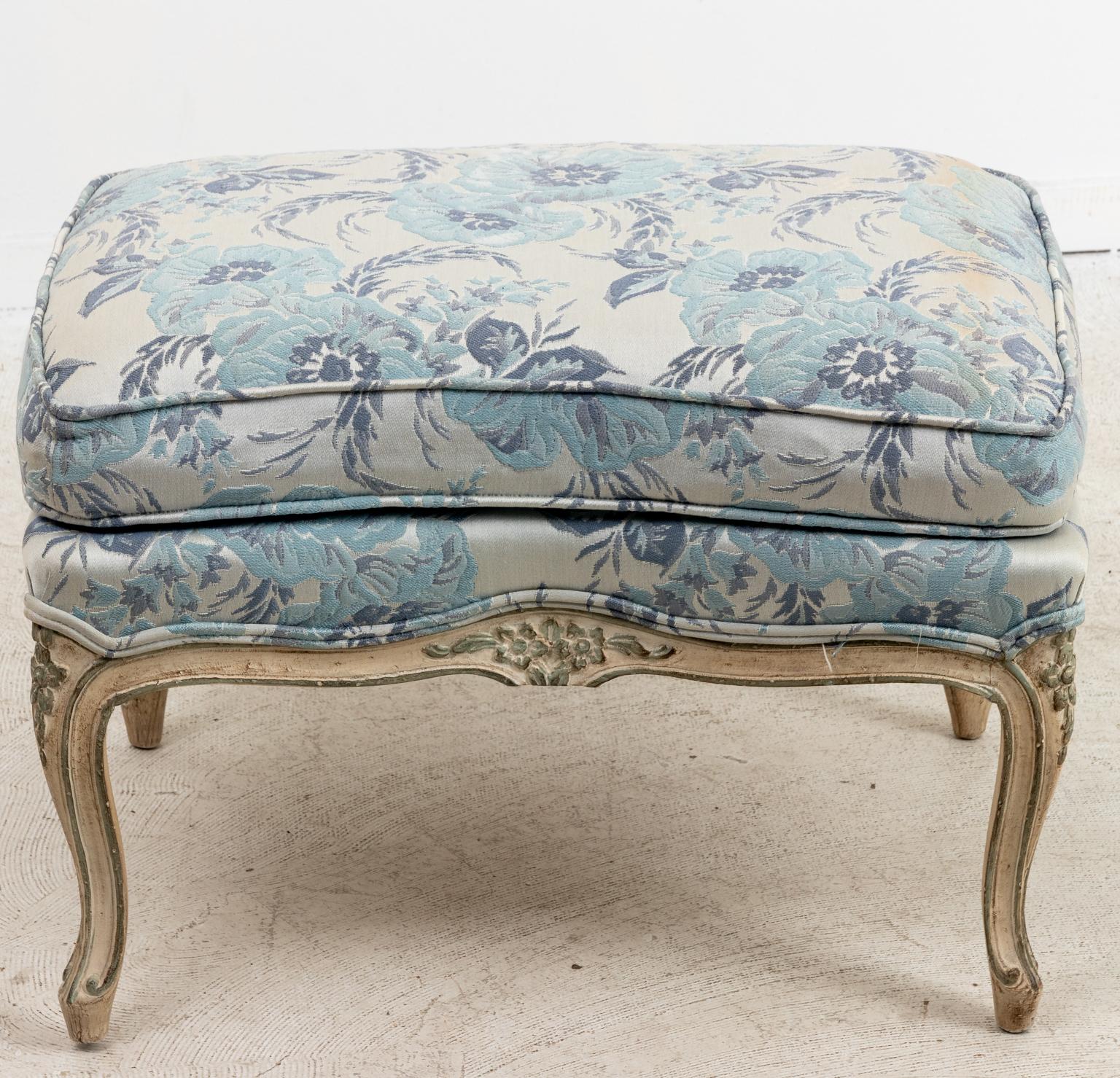20th Century French Bergère Armchair and Ottoman