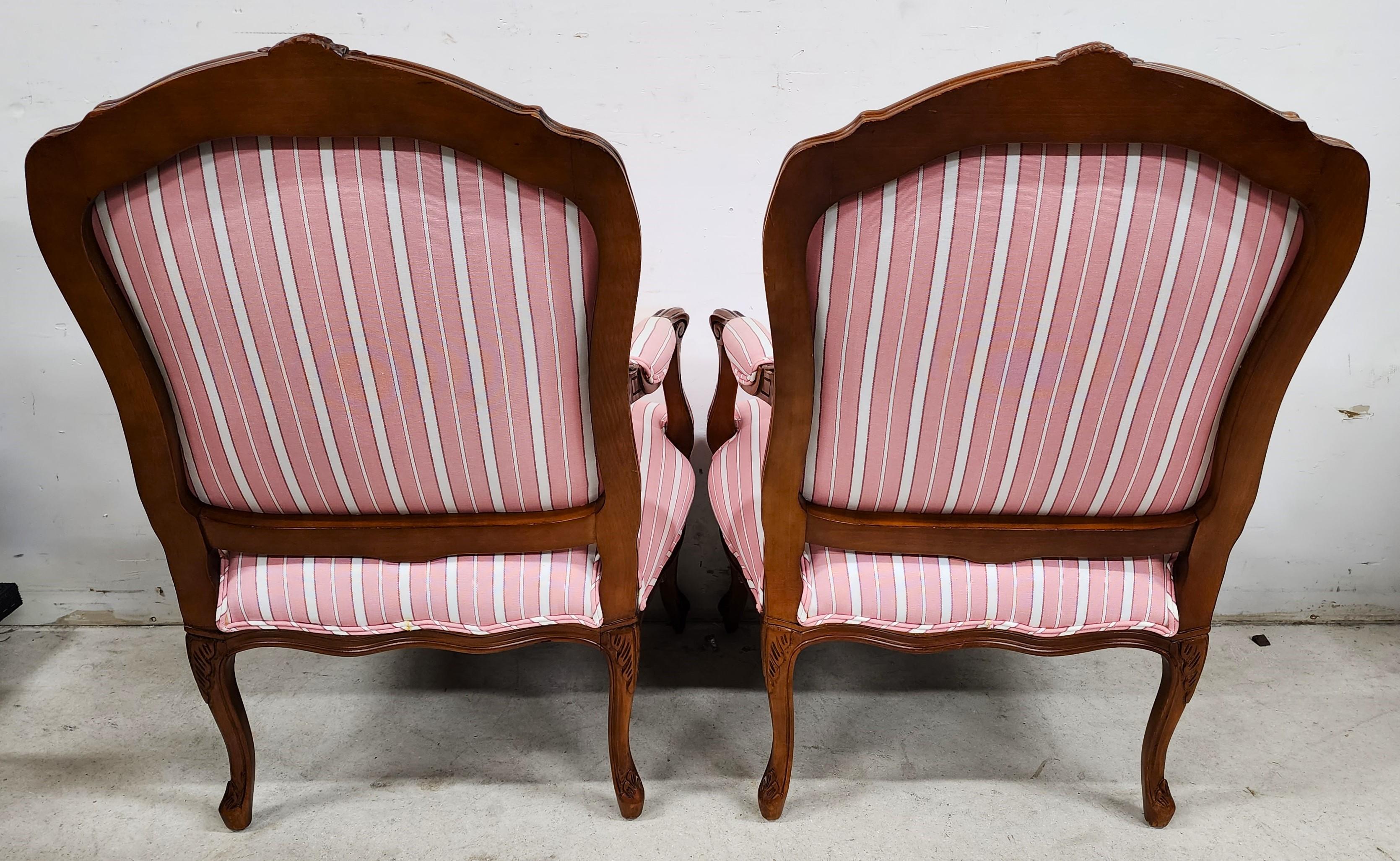 French Bergere Armchairs Louis XV Vintage For Sale 6