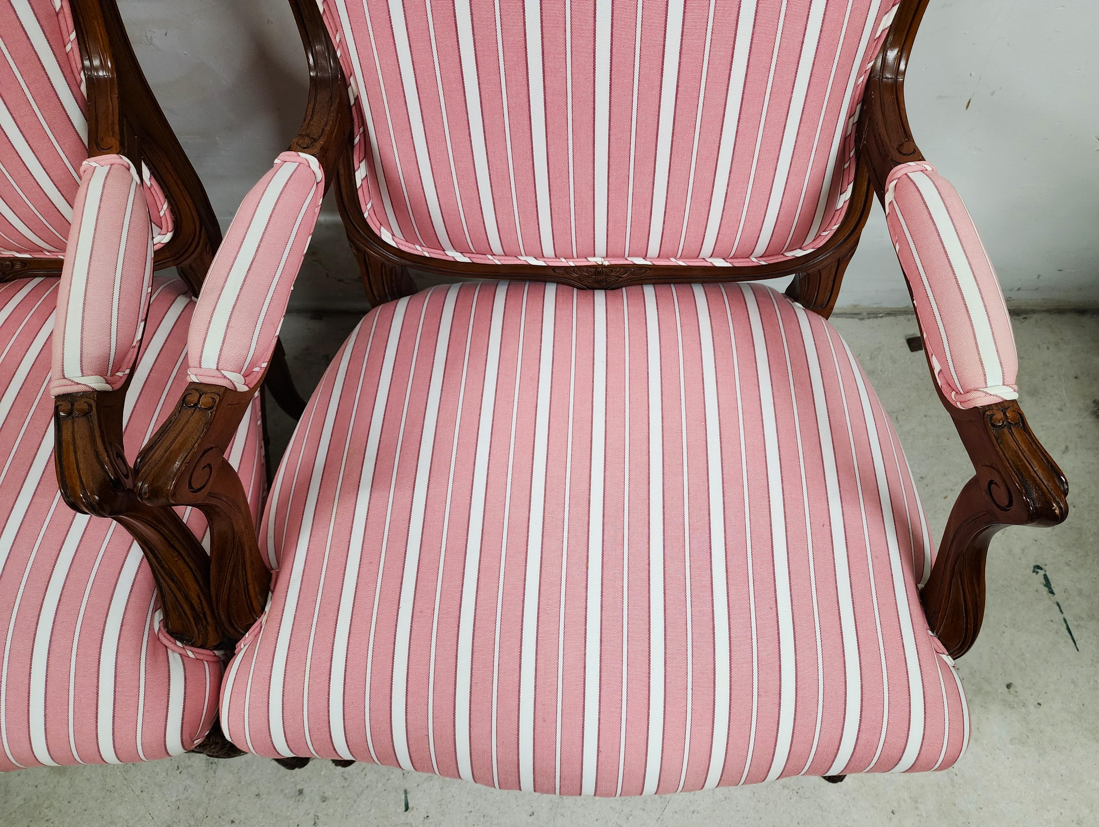 20th Century French Bergere Armchairs Louis XV Vintage For Sale