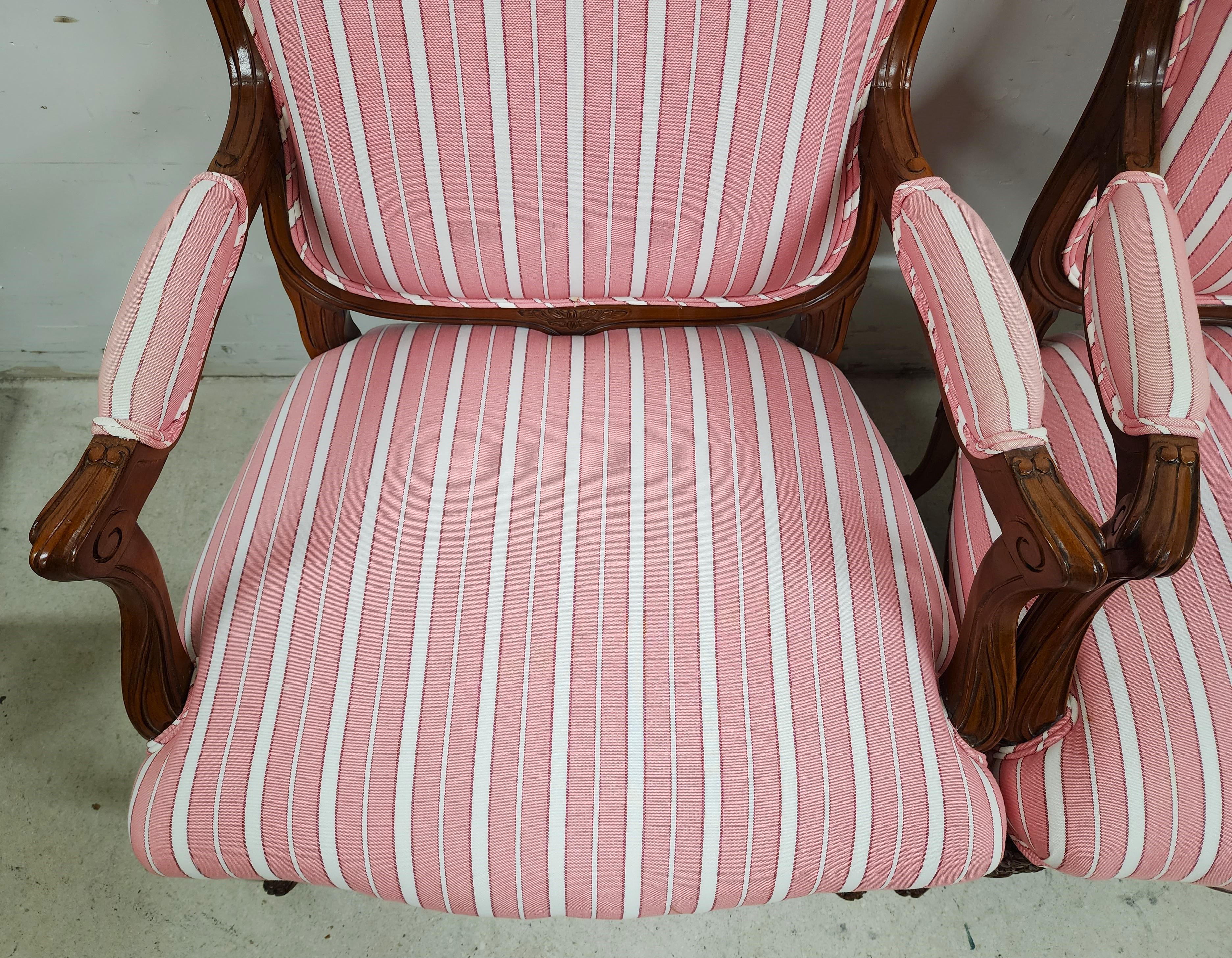 French Bergere Armchairs Louis XV Vintage For Sale 1