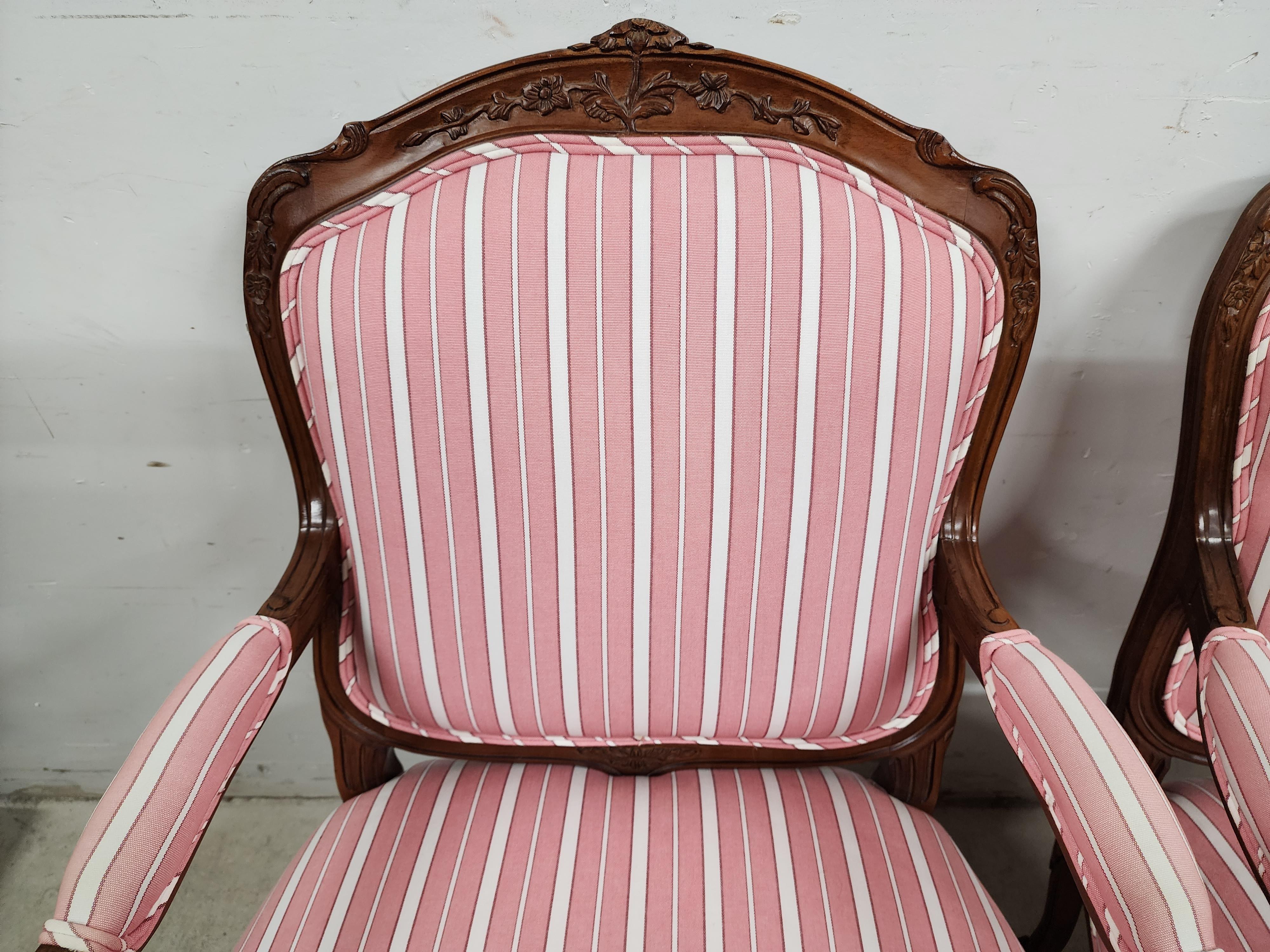 French Bergere Armchairs Louis XV Vintage For Sale 2