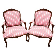 French Bergere Armchairs Louis XV Vintage