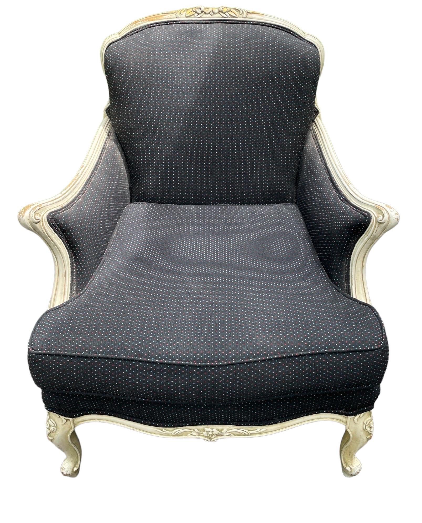 Neoclassical French Bergère Chair European Antique Chair Accent Armchair French Countryside For Sale