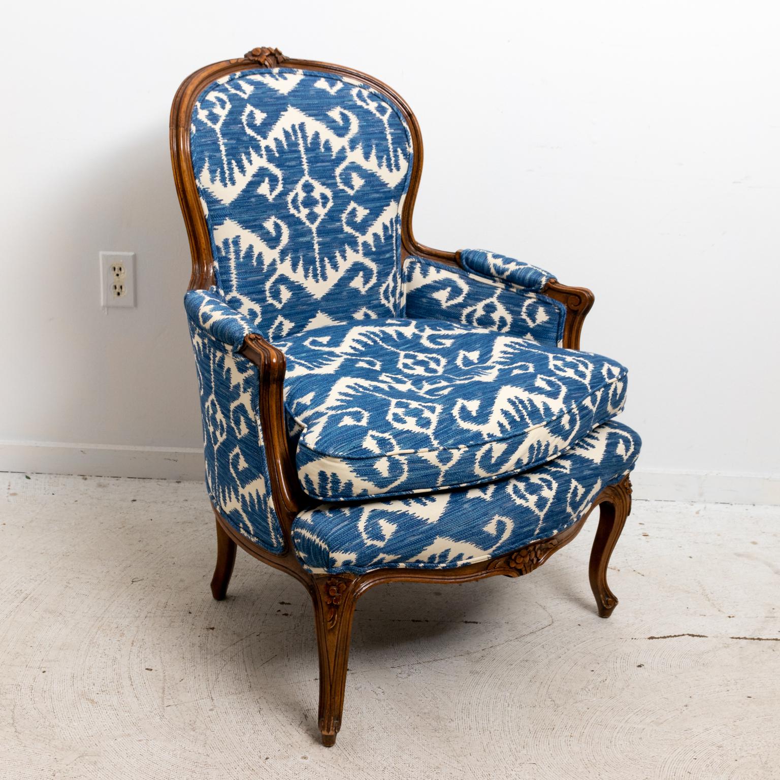 blue bergere chair