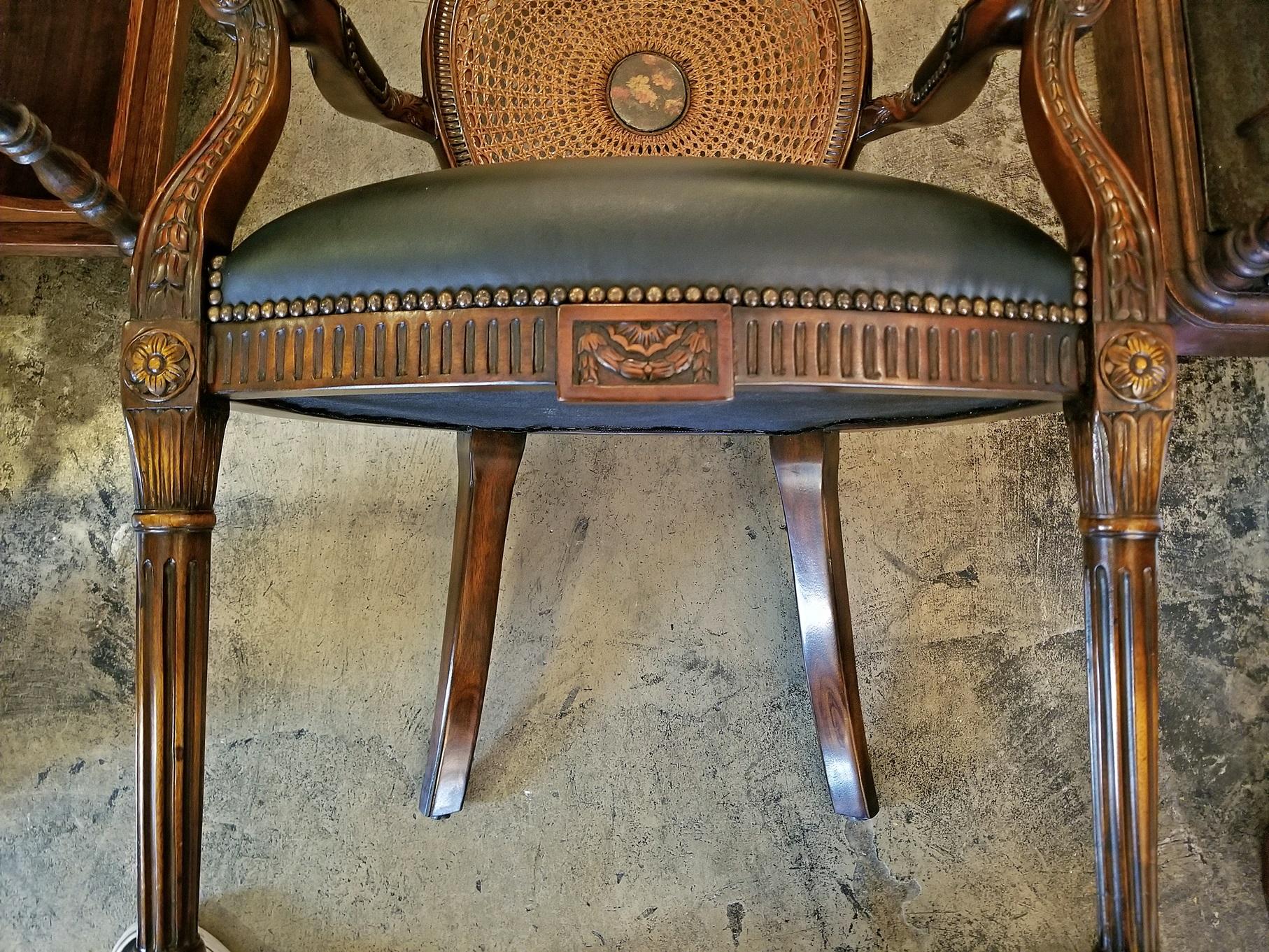 Louis XVI French Bergiere Chair by Theodore Alexander