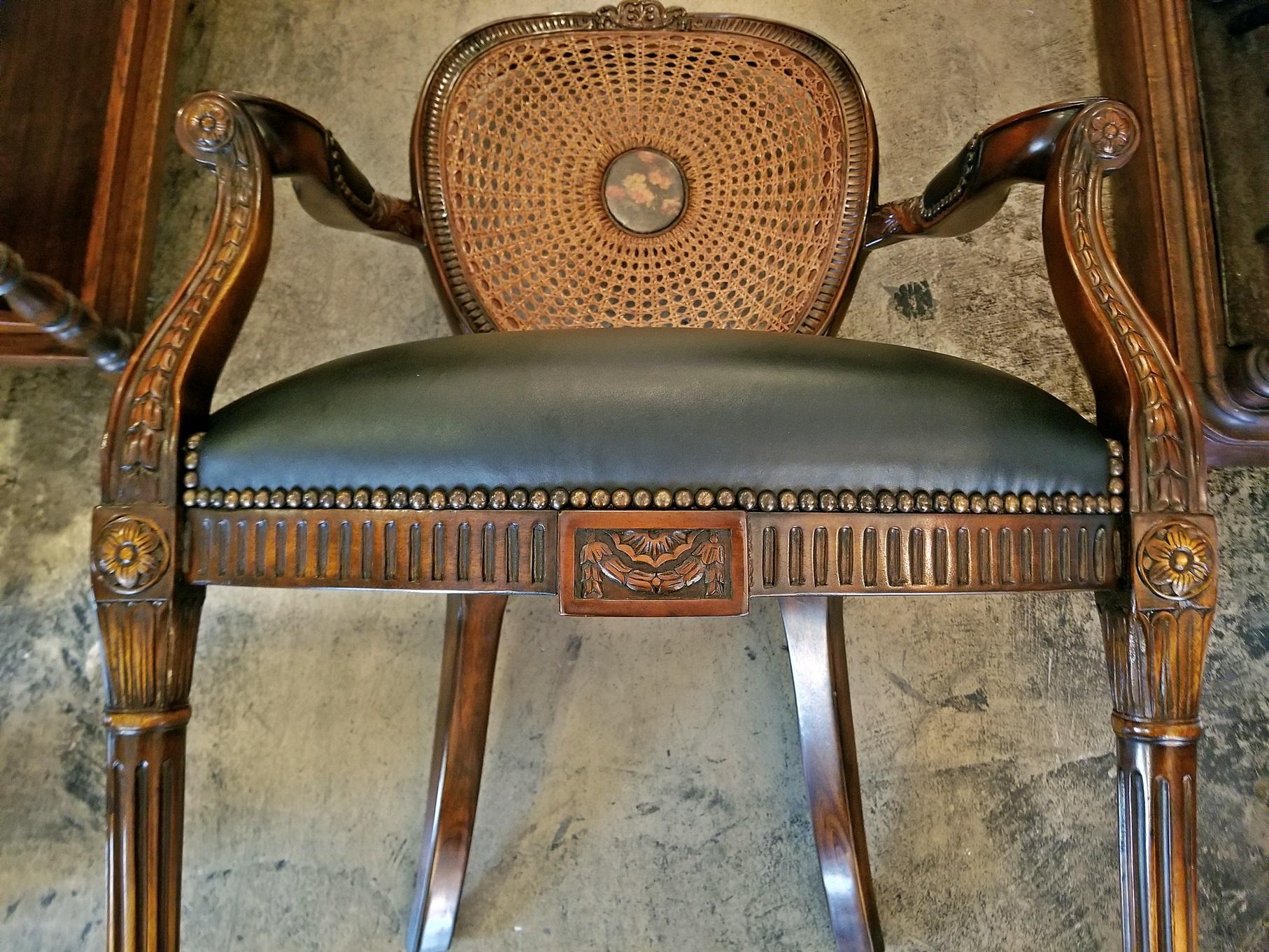 Hand-Crafted French Bergiere Chair by Theodore Alexander
